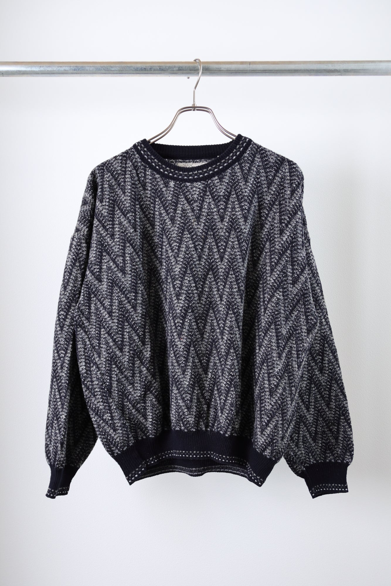 [CITY CASUALS]Crew Neck Jaqgard Knit[USED]