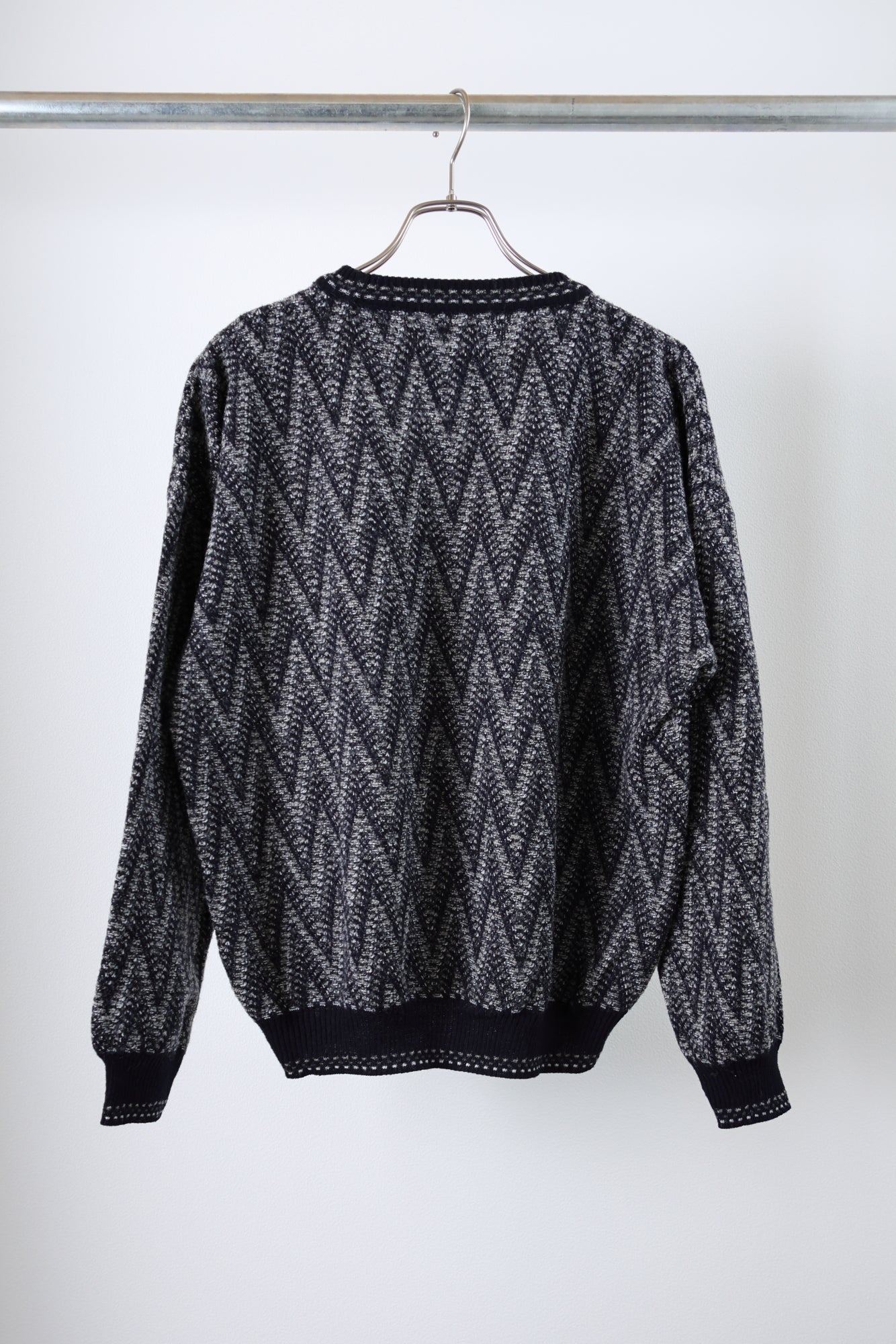 [CITY CASUALS]Crew Neck Jaqgard Knit[USED]