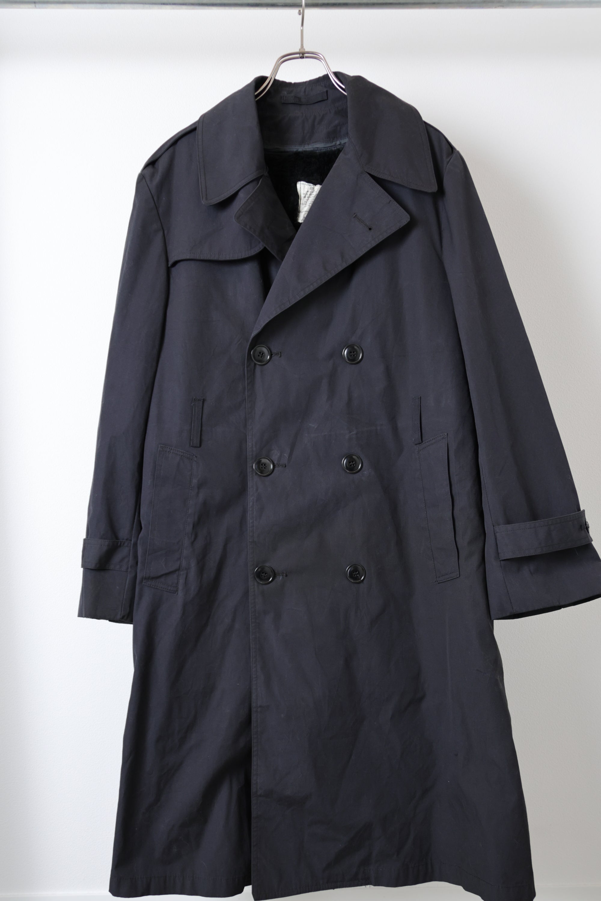 [U.S. NAVY] Black Trench Coat [USED]
