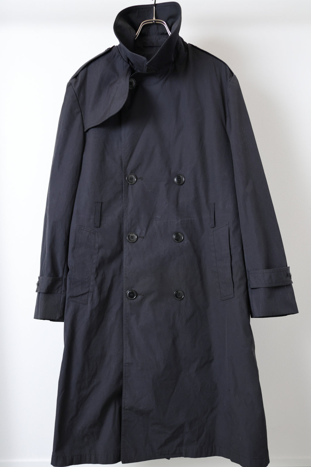 [U.S. NAVY] Black Trench Coat [USED]