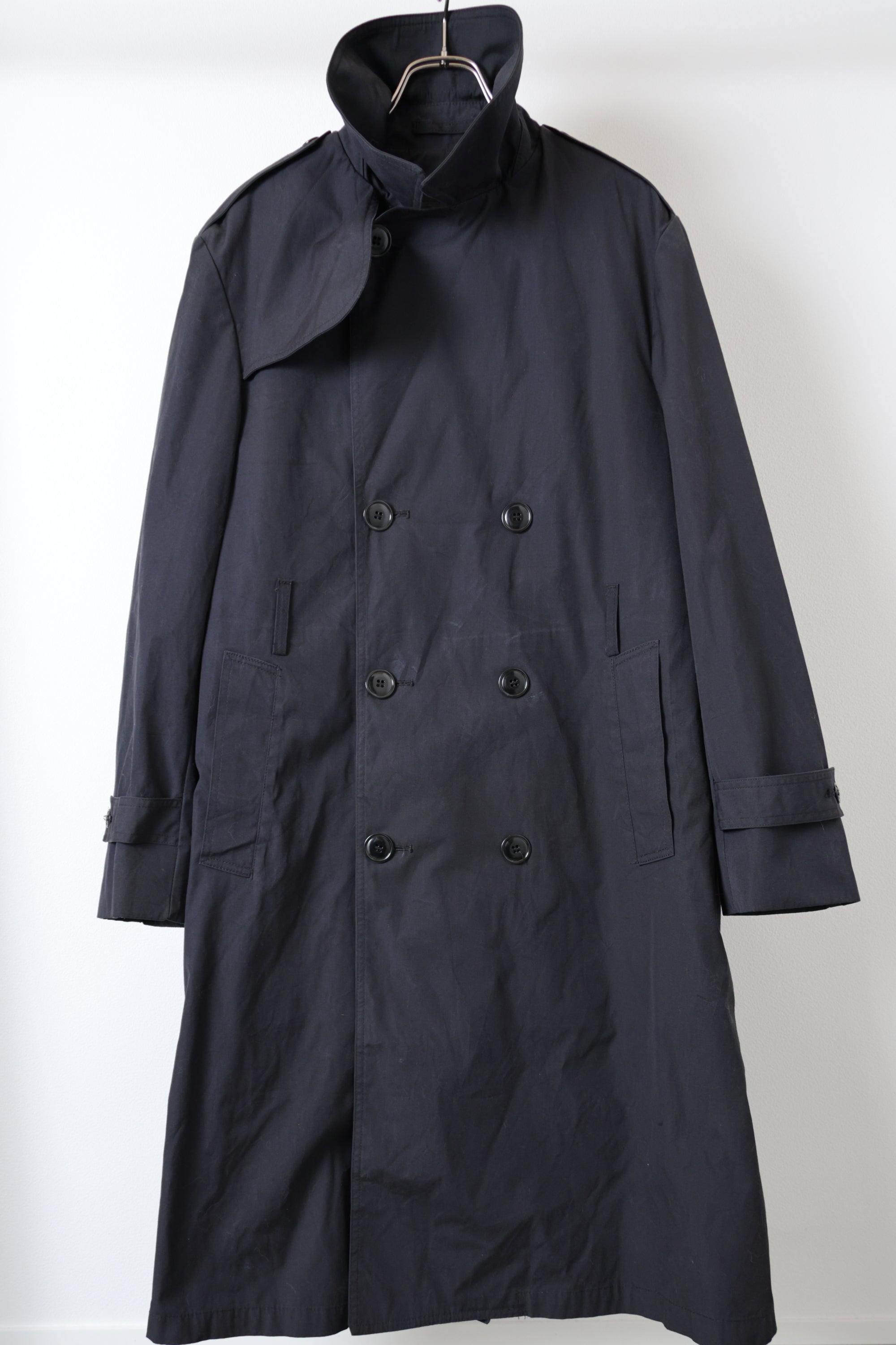 [U.S. NAVY] Black Trench Coat [USED]