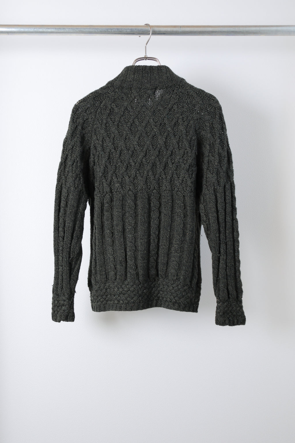 [ARAN CRAFTS] Zip Up Wool Knit [USED]