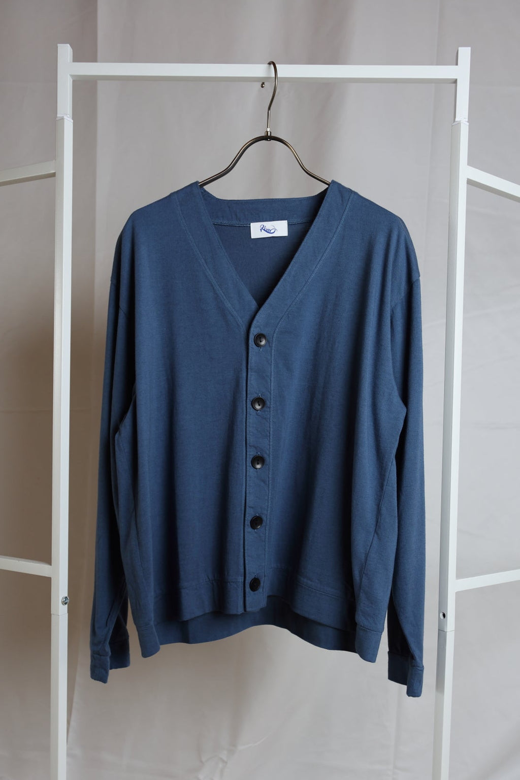 [River] COTTON×CASHMERE CARDIGAN　STEEL BLUE