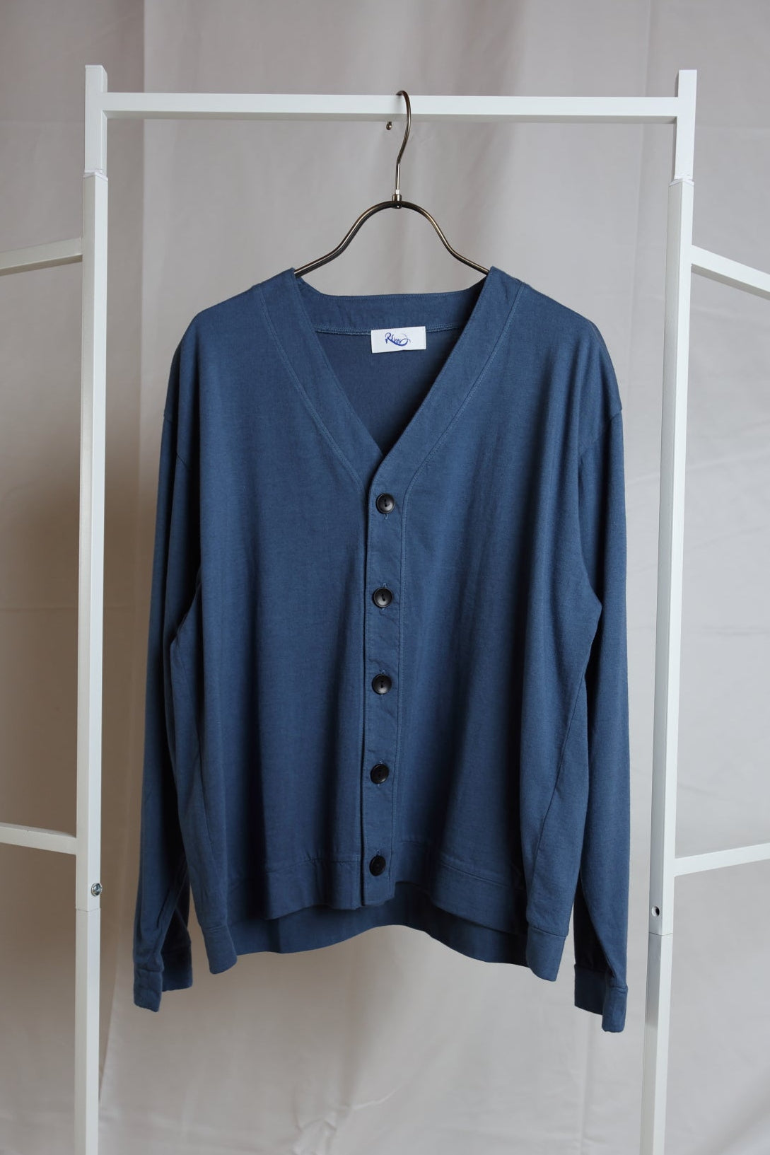 [River] COTTON×CASHMERE CARDIGAN　STEEL BLUE