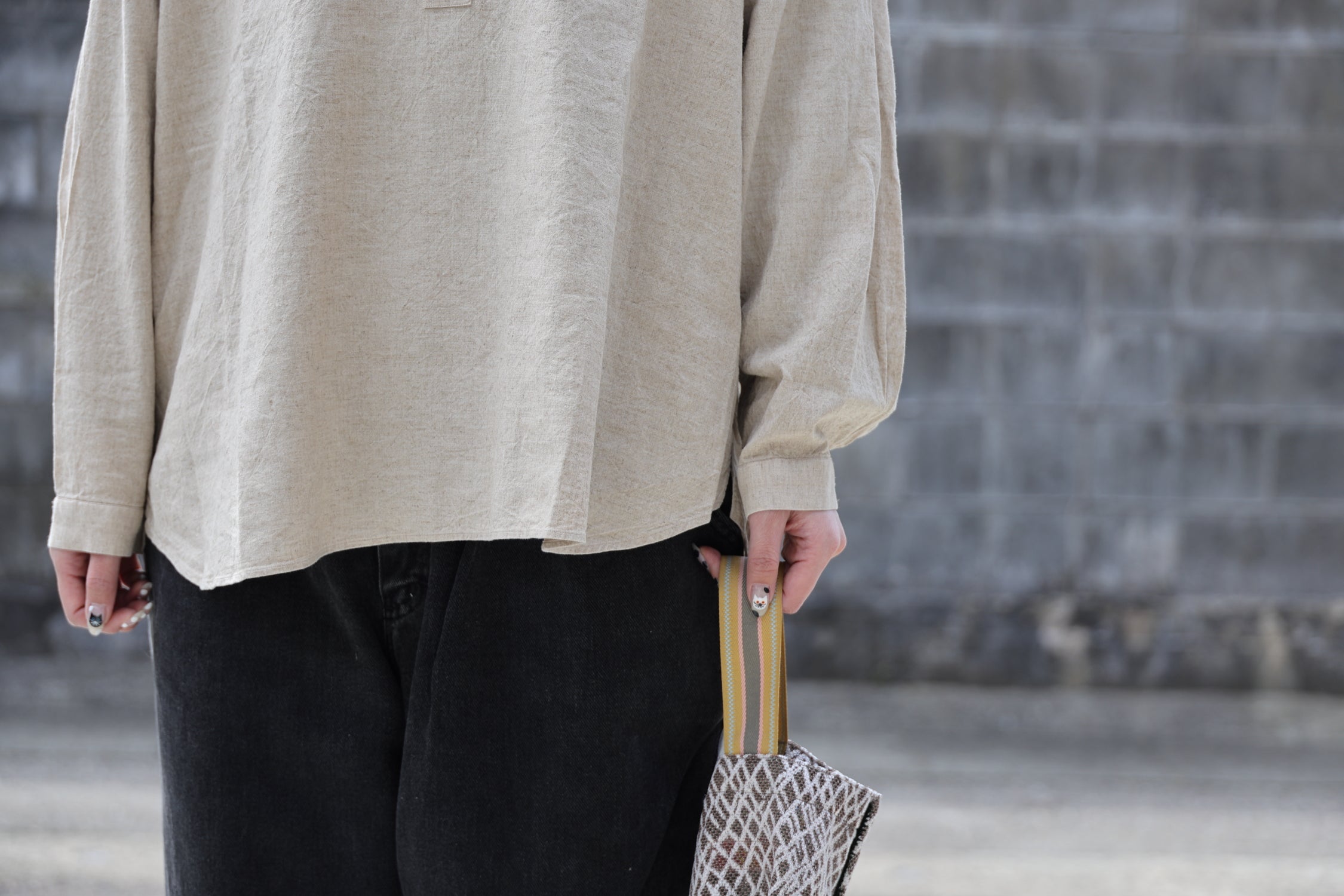 [River] Plain Shirts L/S "WHITE"