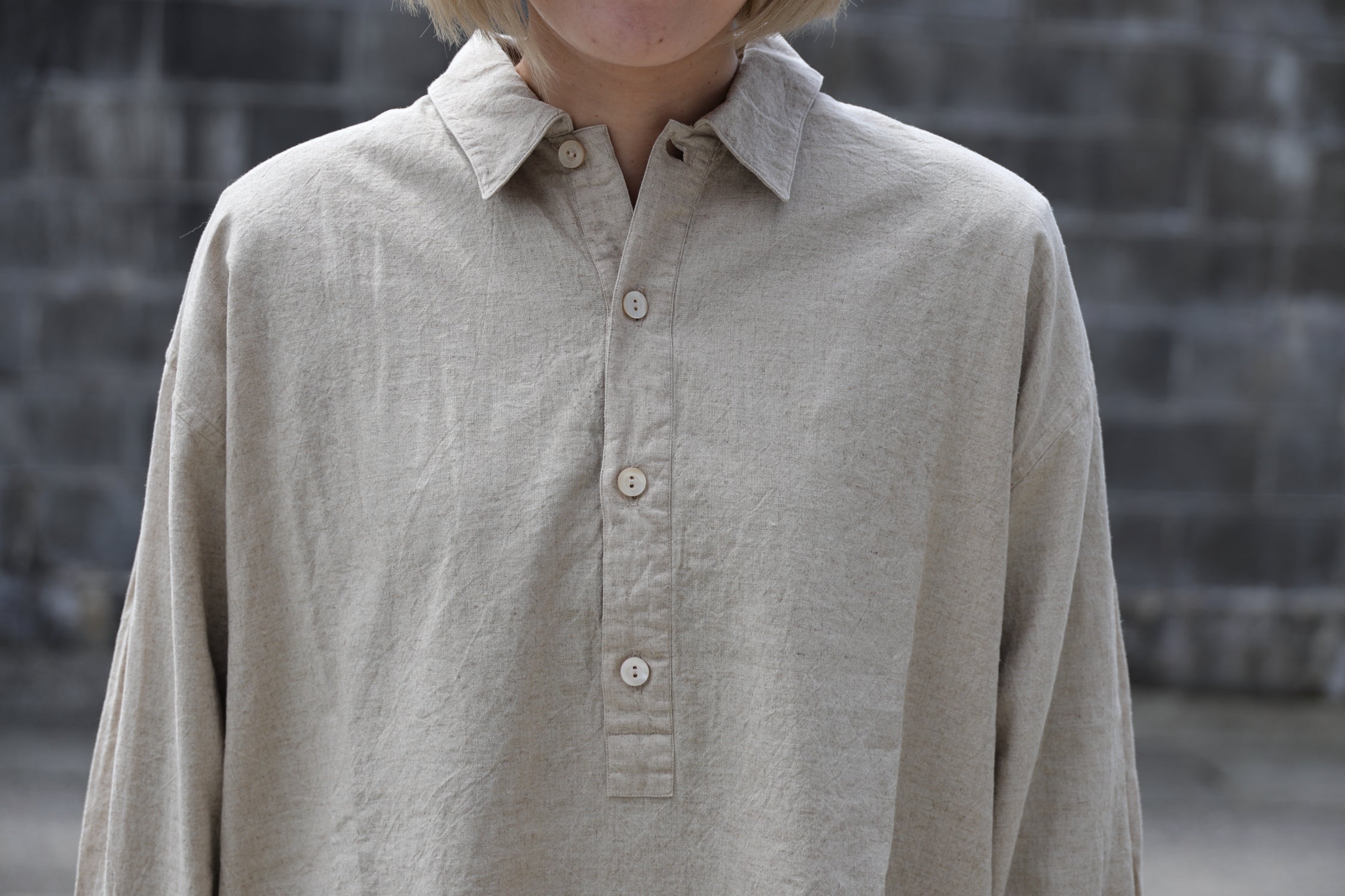 [River] Plain Shirts L/S "WHITE"