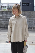 [River] Plain Shirts L/S "BEIGE"