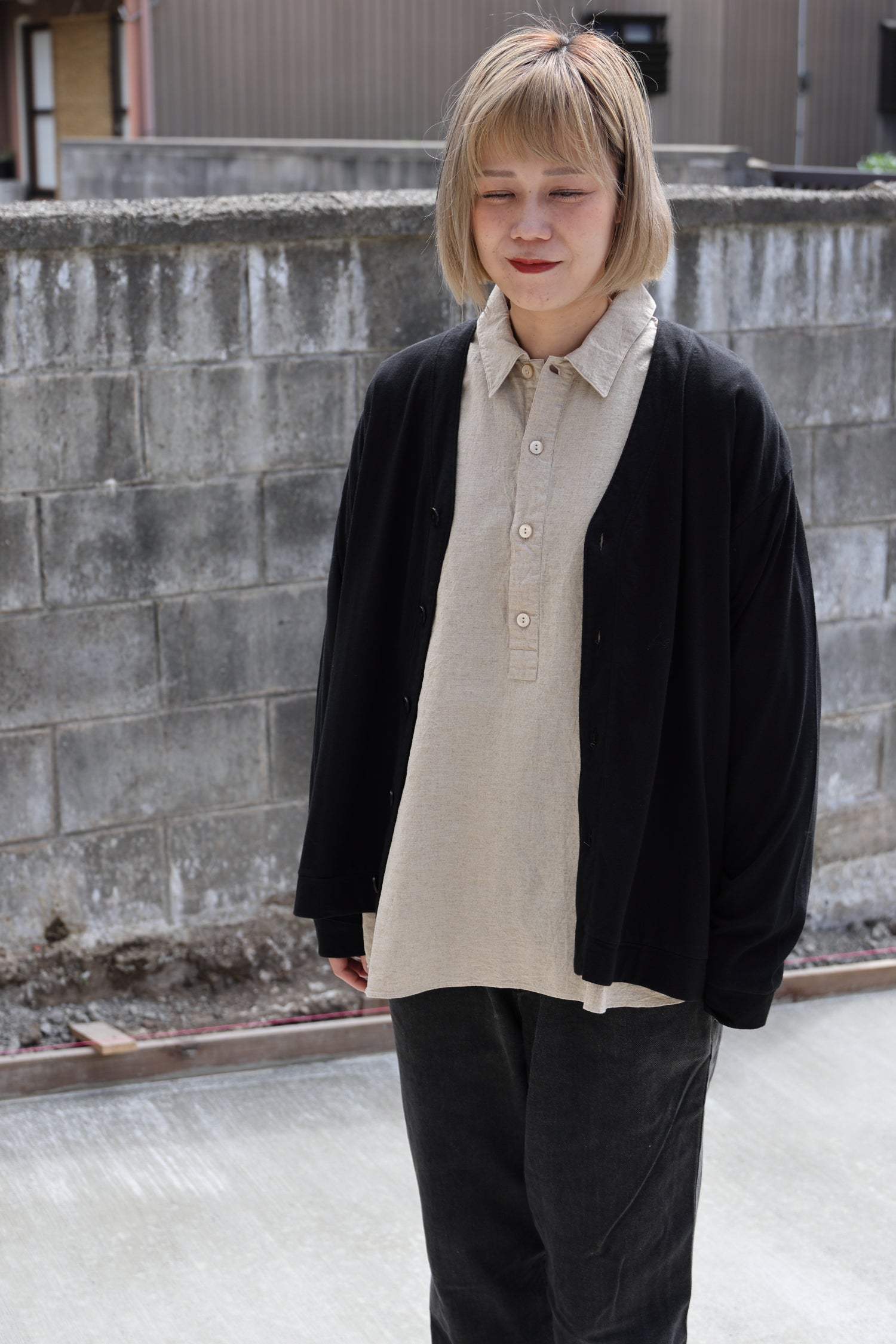 [River] Plain Shirts L/S "WHITE"