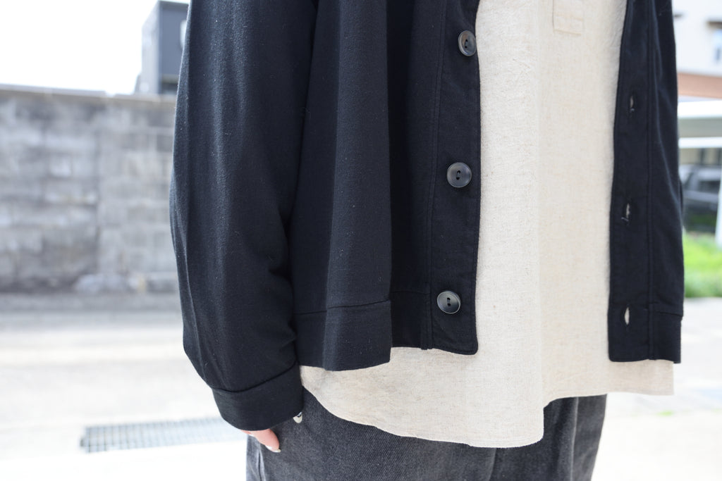 [River] COTTON×CASHMERE CARDIGAN　BLACK