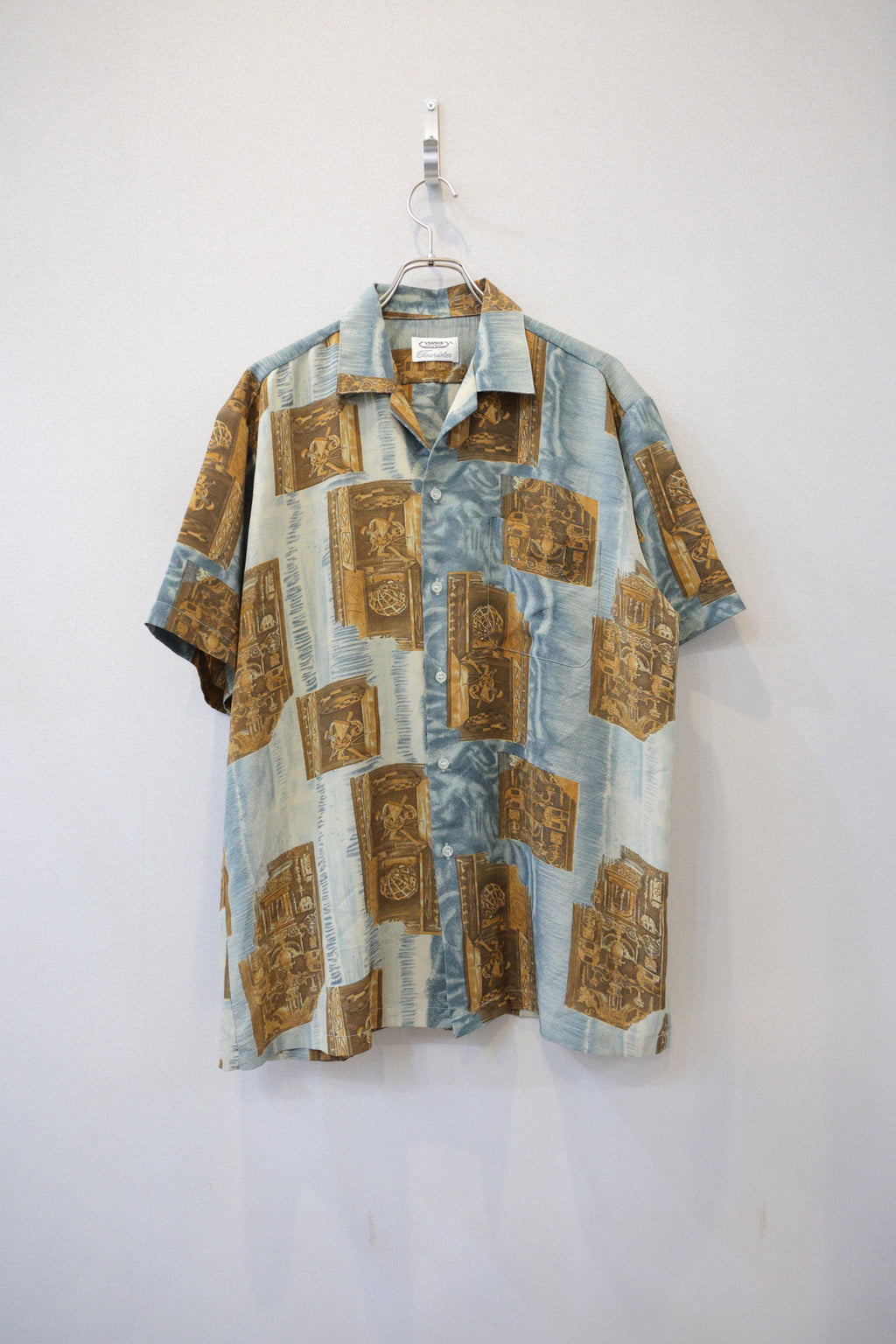 [Vanson] Open Collar Patterned Shirts S/S [USED]