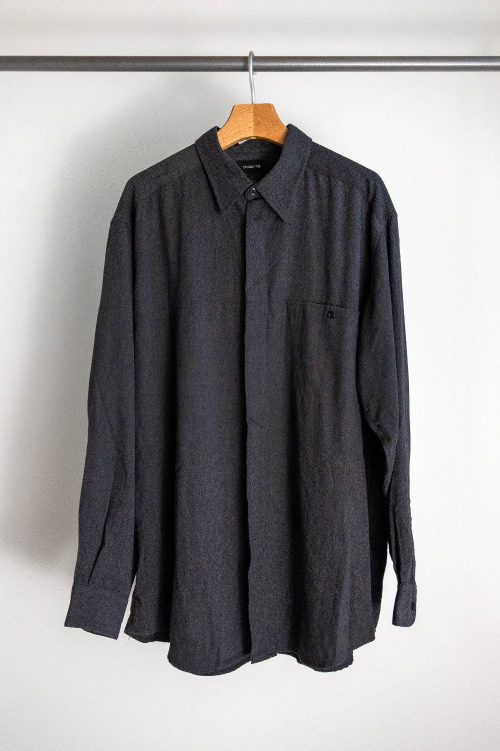 【Claiborne】Wool Like Flyfront Shirts L/S【USED】