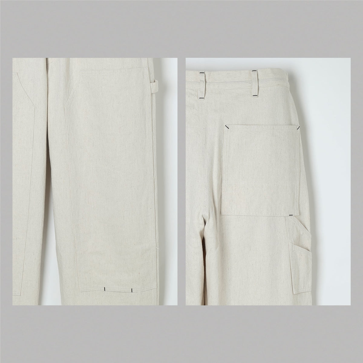 [SOWBOW] DOUBLE KNEE PAINTER PANTS 10oz HEMP DENIM -NATURAL-（4枚目）