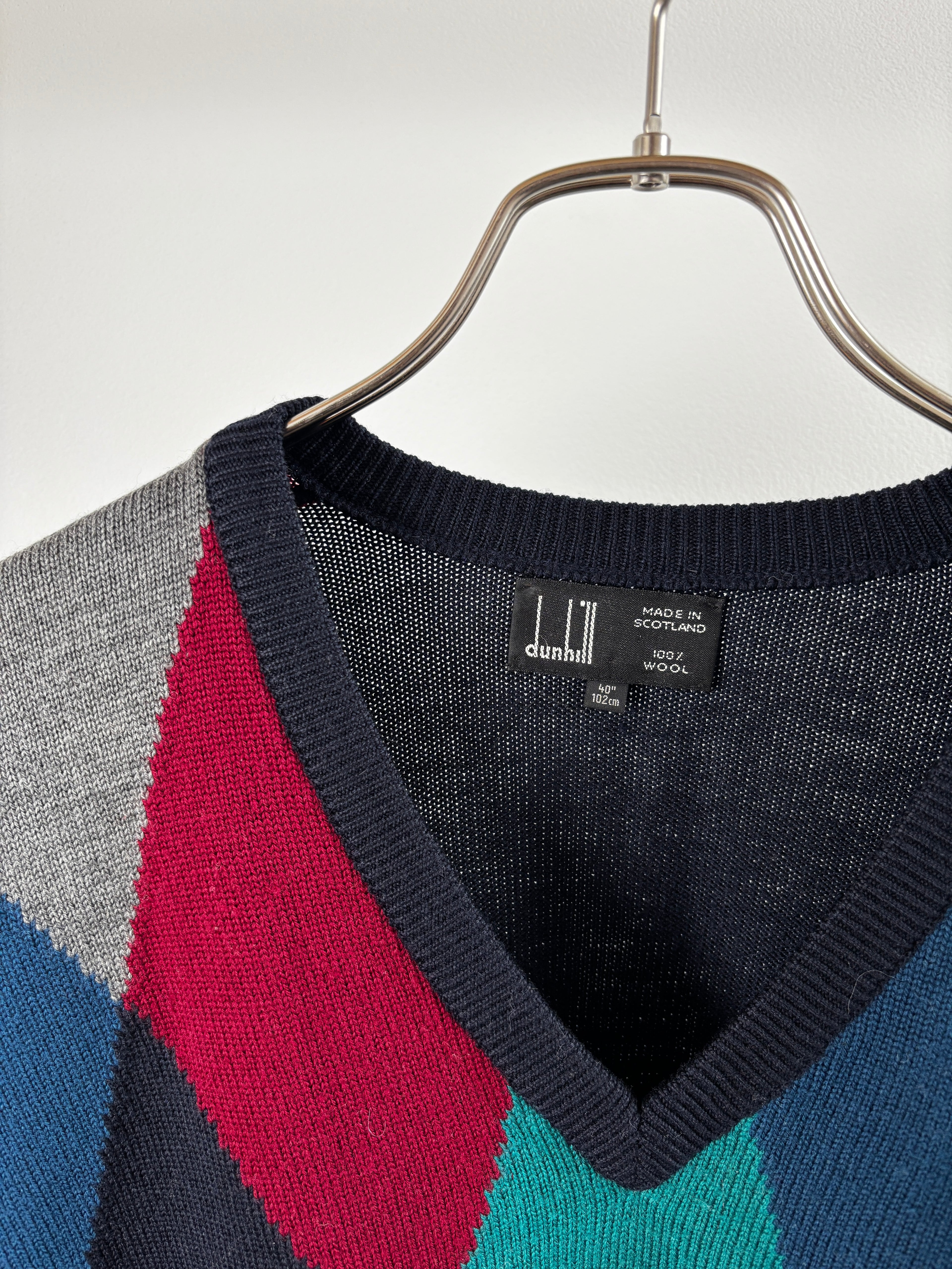 [dunhill]Argyle Check Sweater[USED: