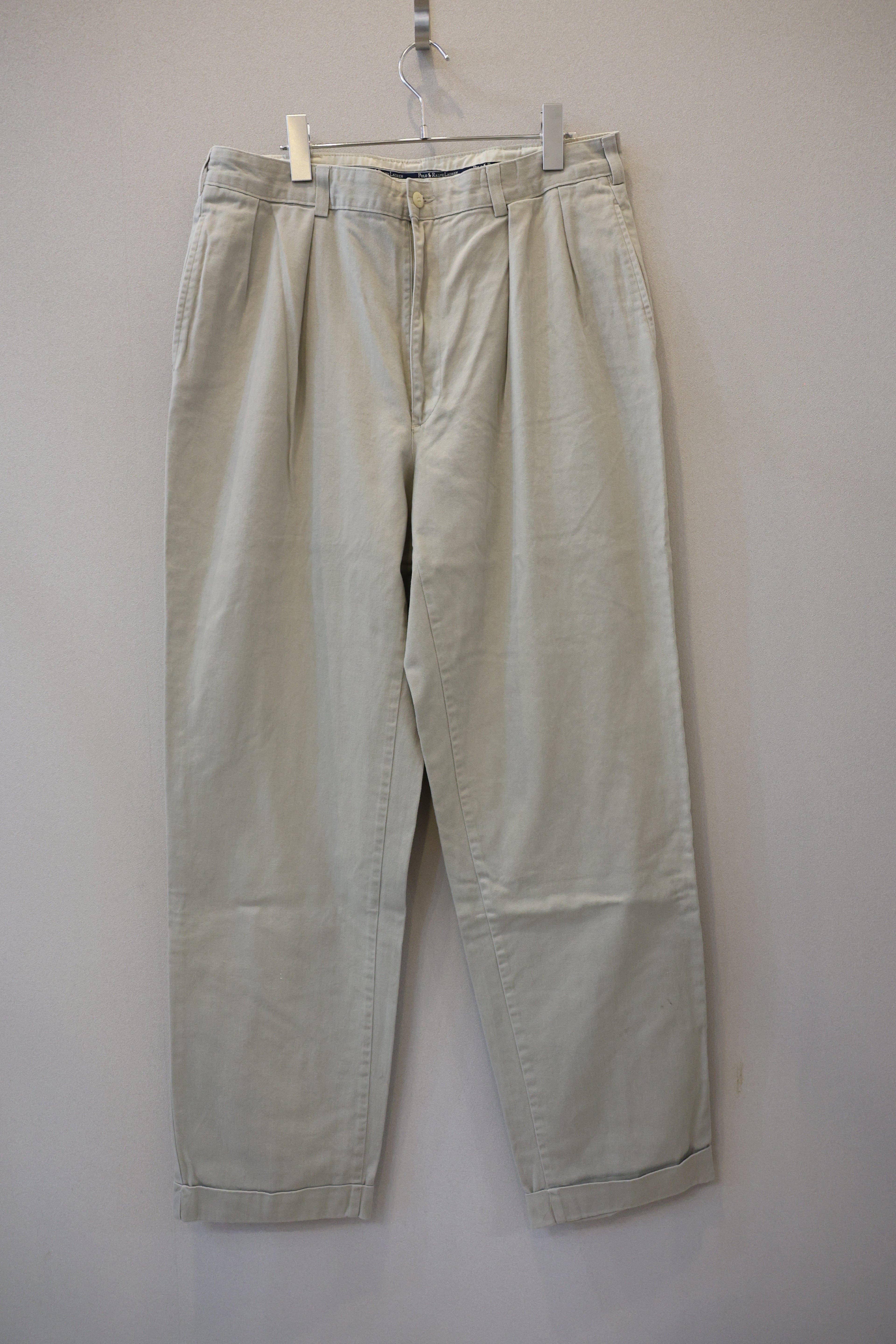 [Ralph Lauren] 2 Tuck Chino Trousers 36/32 [USED]