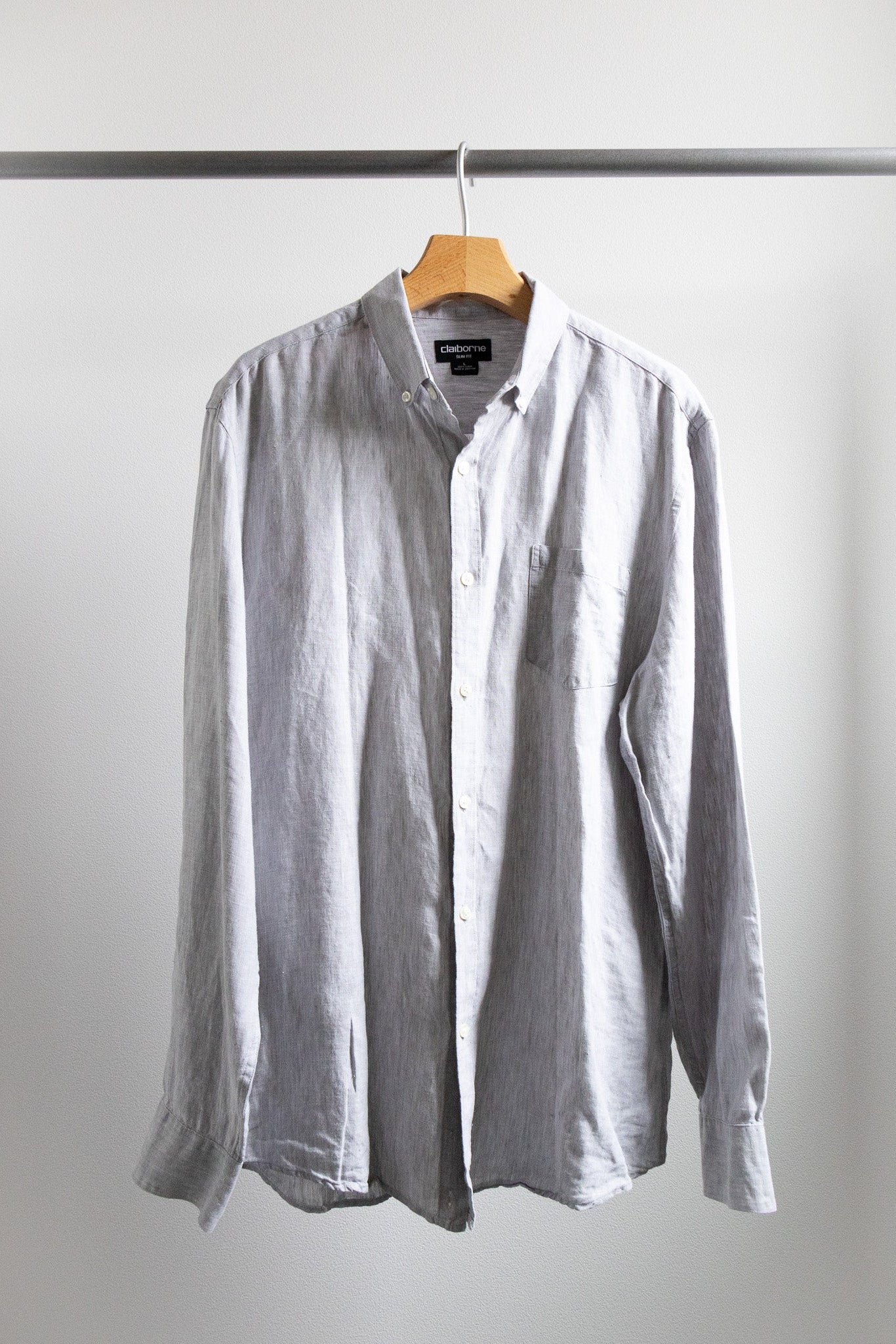 【Claiborne】Linen BD Shirts L/S【USED】
