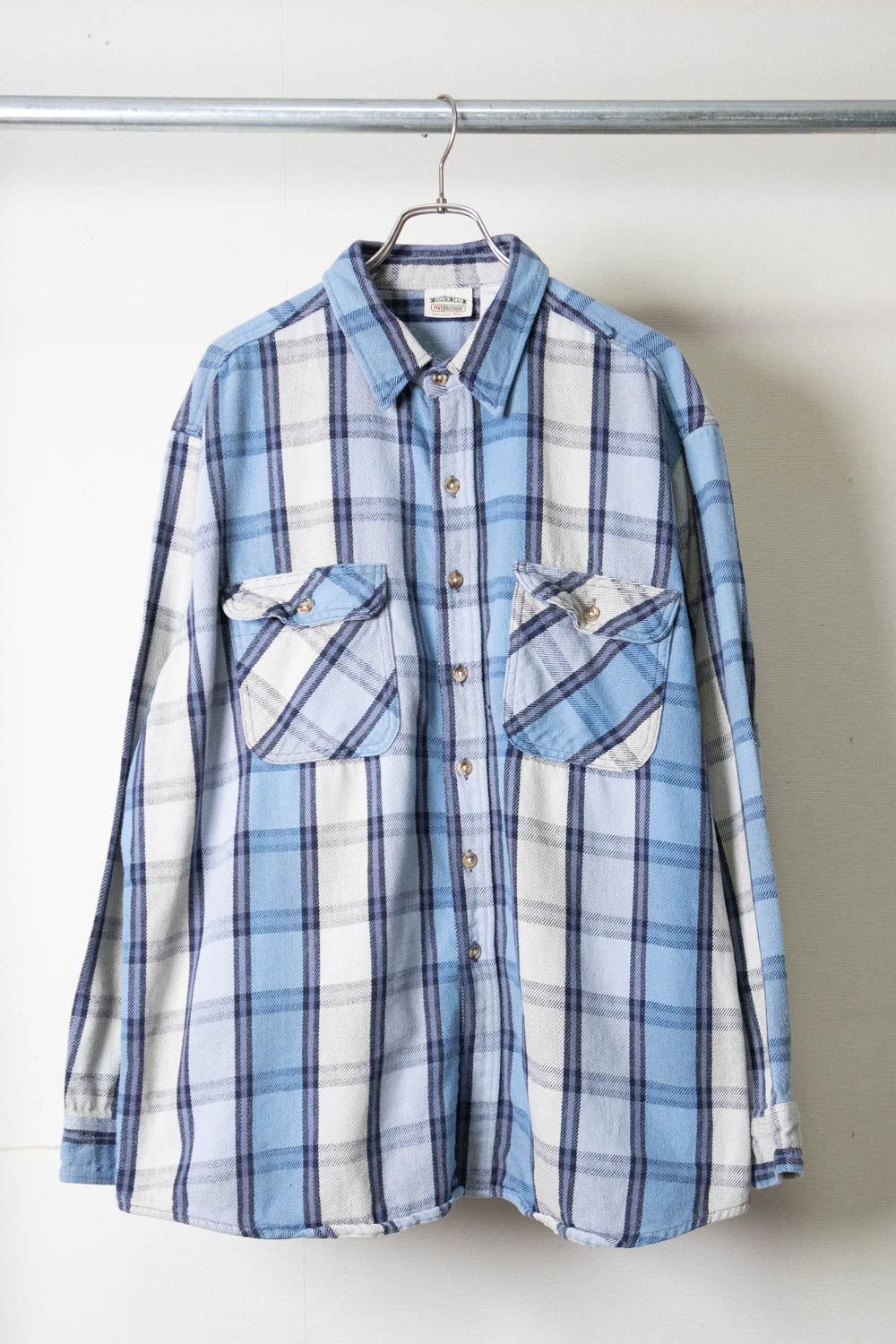 【Five Brother】Blue Check Shirts L/S【USED】