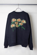 [Bruine neus] Hand Embroidery Sweat-SUNFLOWER