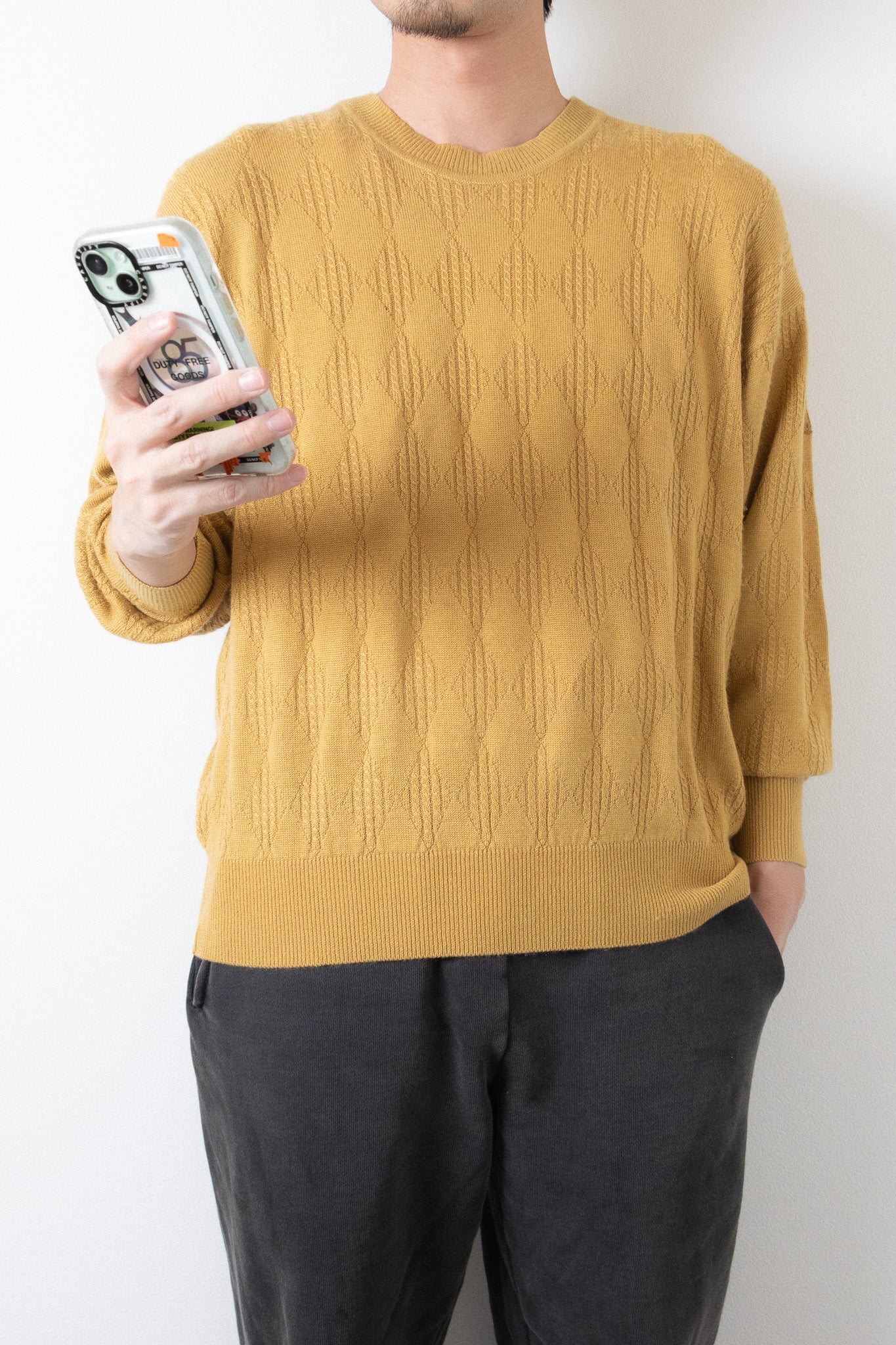 [dunhill]Diamond-check Cashmere Silk Sweater[USED]