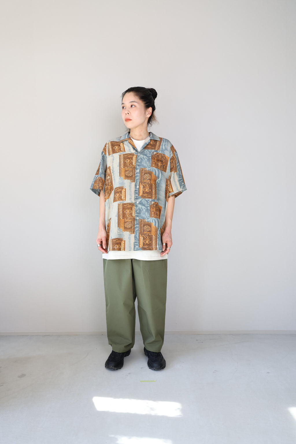 [Vanson] Open Collar Patterned Shirts S/S [USED]