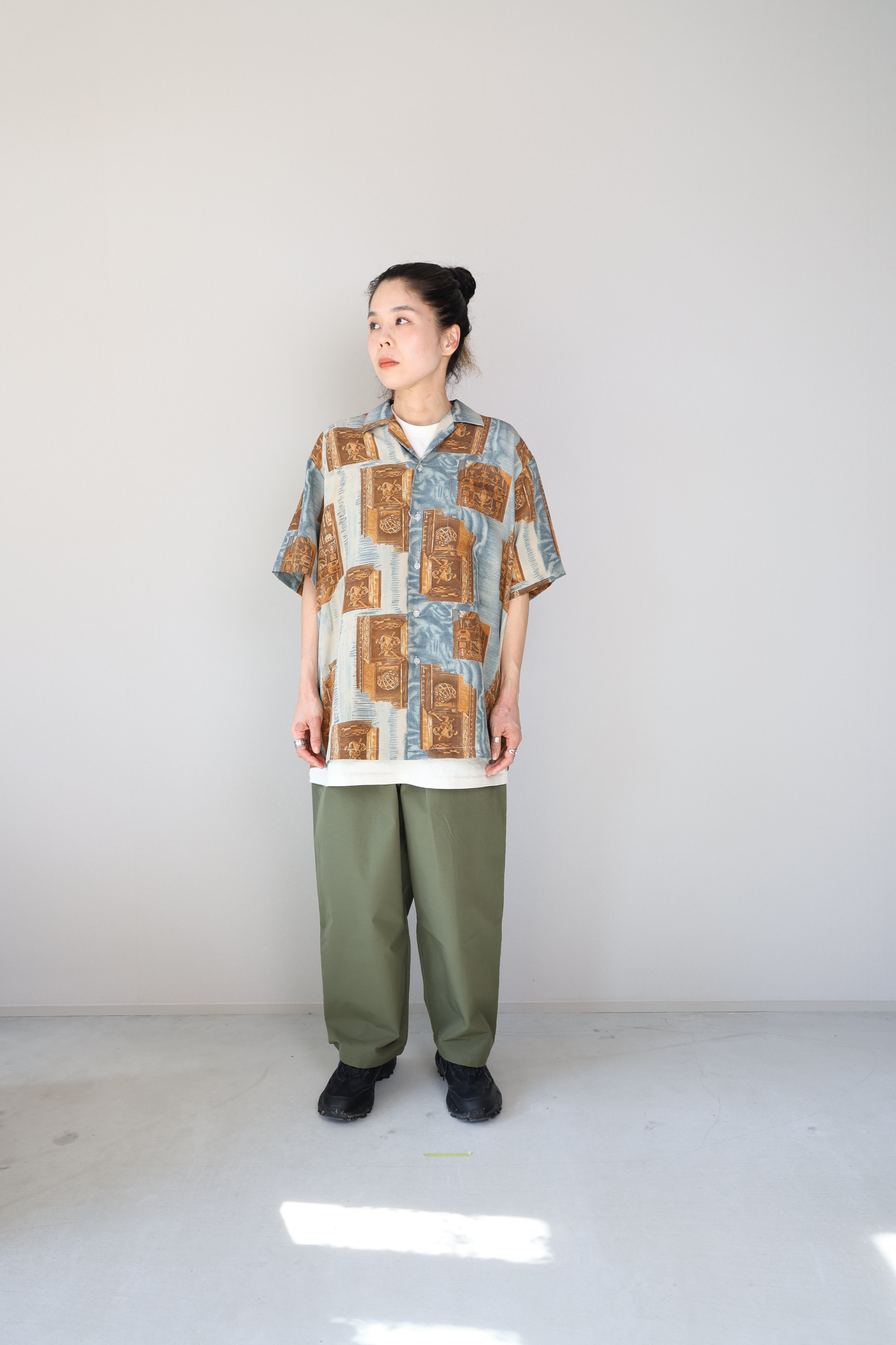 [Vanson] Open Collar Patterned Shirts S/S [USED]