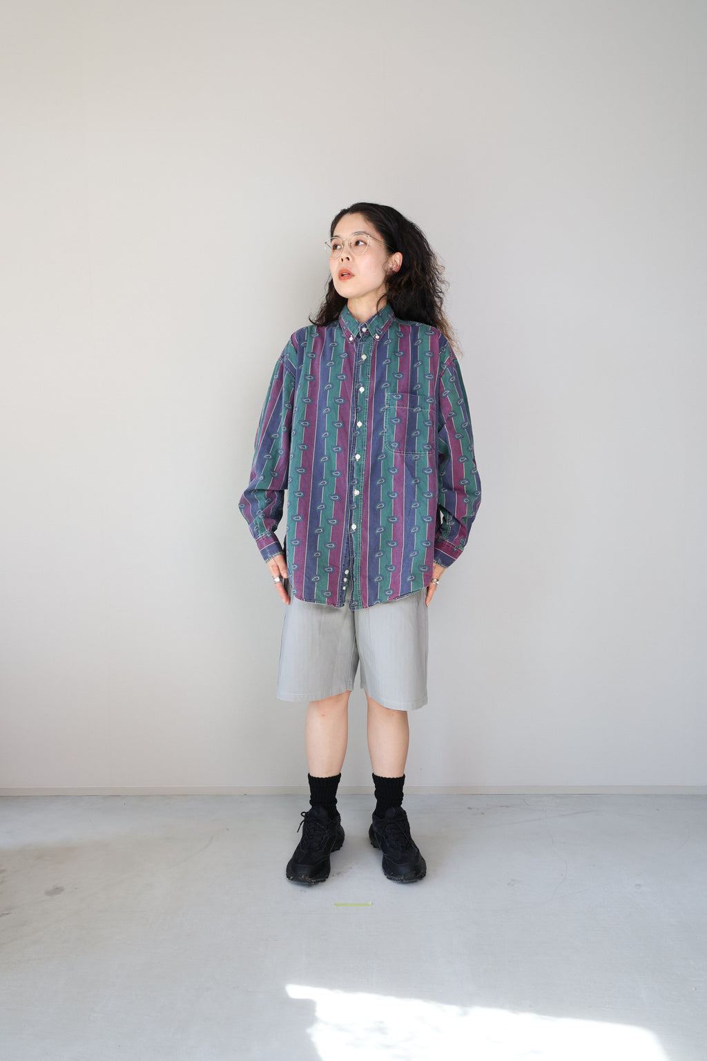[ST JOHN'S BAY] Patterned Stripe BD Shirts L/S [USED]