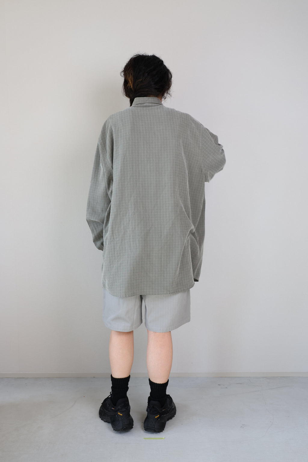 [PERRY ELLIS] Rayon Graph Check Shirts L/S [USED]