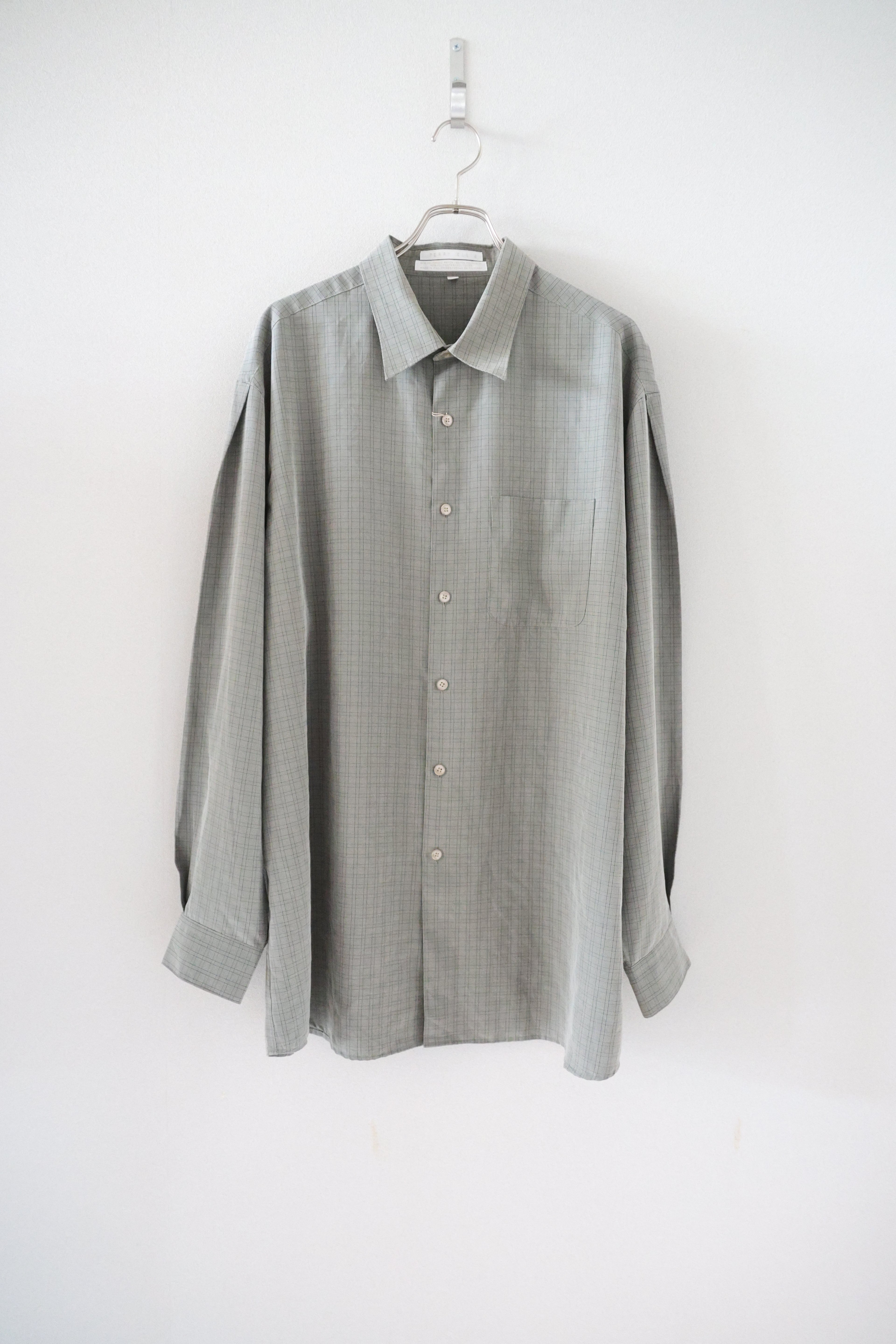 [PERRY ELLIS] Rayon Graph Check Shirts L/S [USED]
