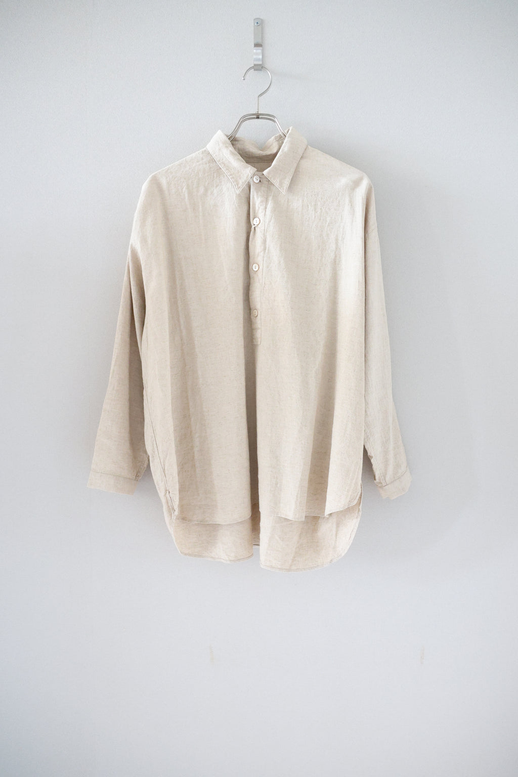 [River] Plain Shirts L/S "BEIGE"