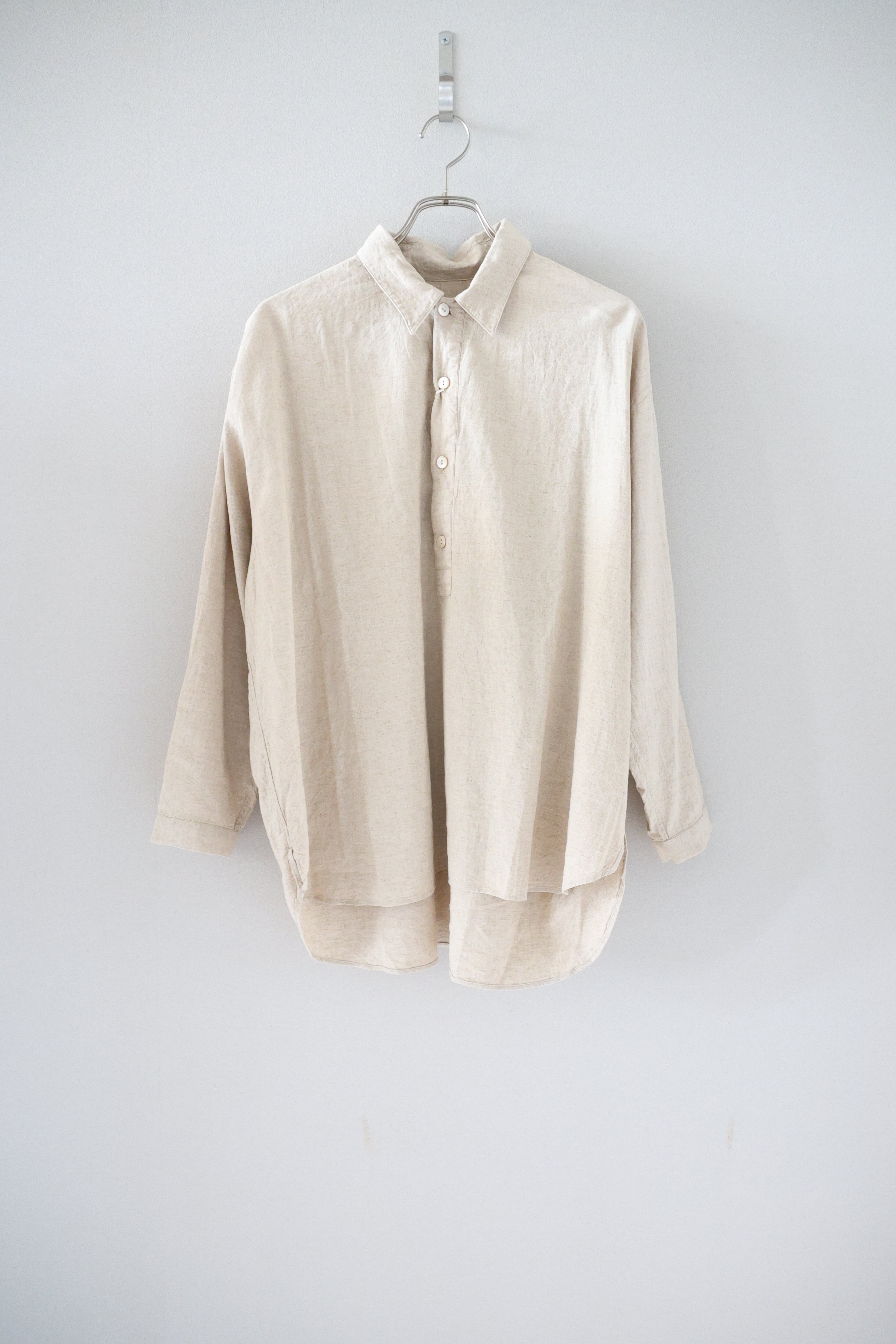 [River] Plain Shirts L/S "BEIGE"