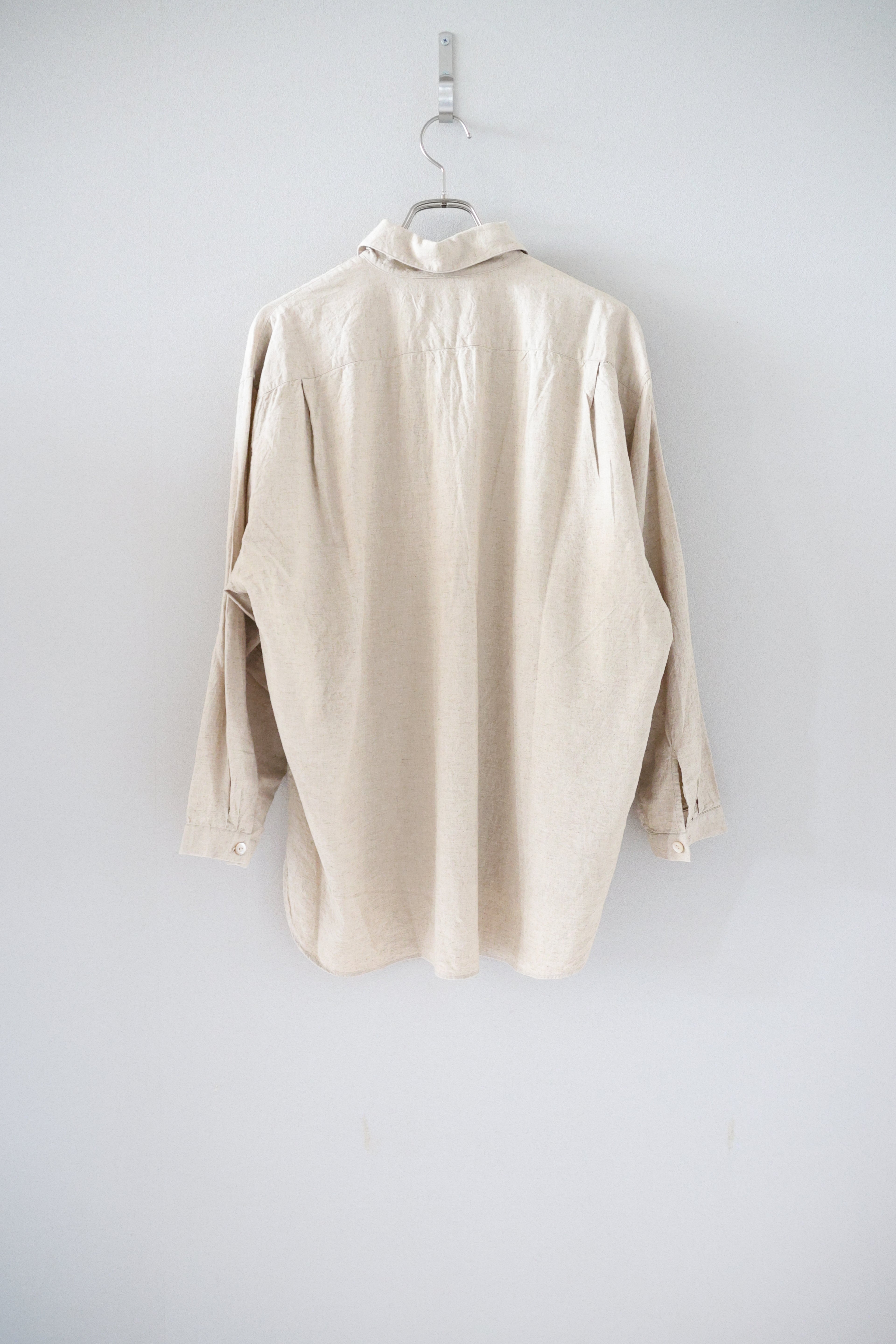 [River] Plain Shirts L/S "BEIGE"