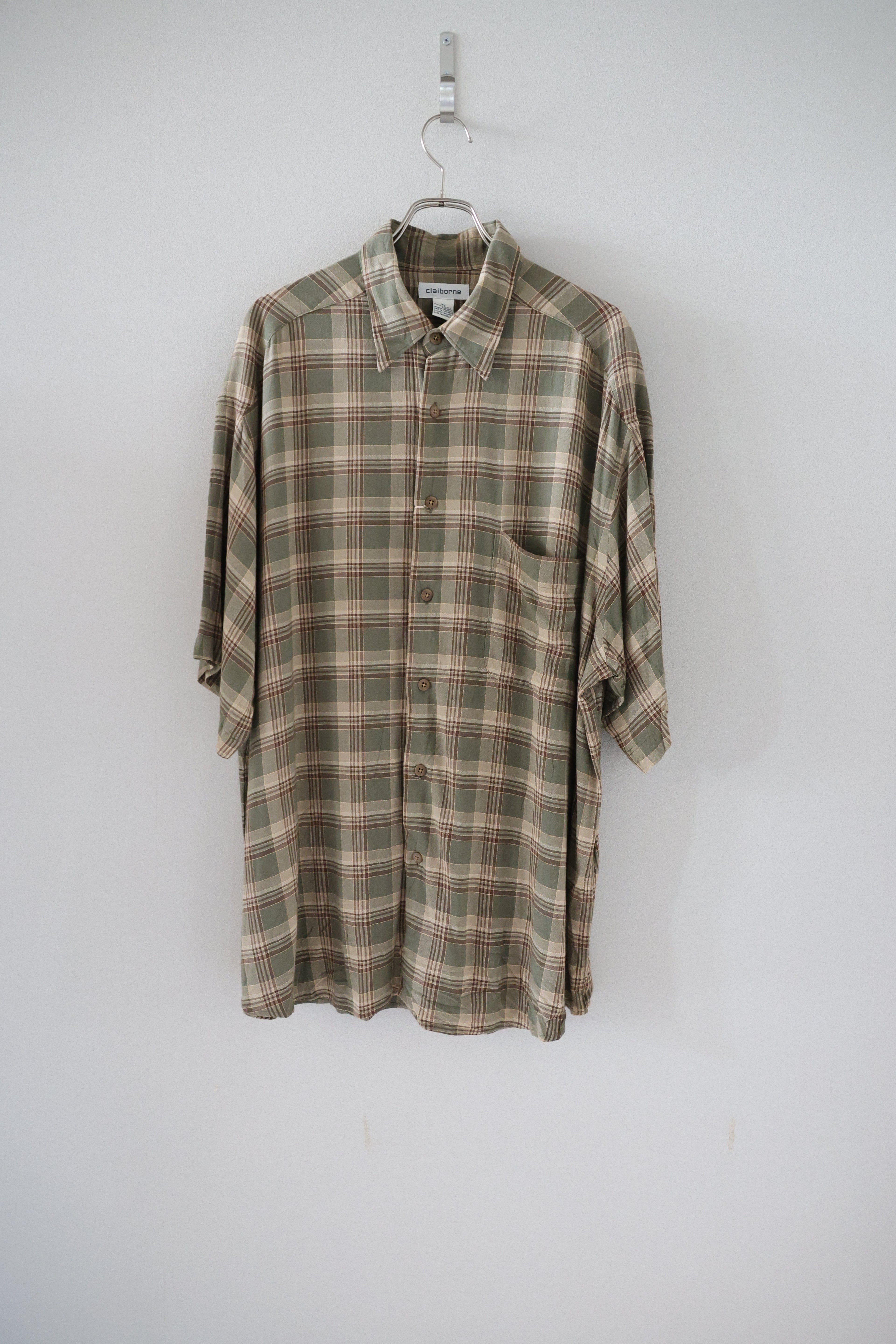 [Claiborne] Rayon Check Shirts S/S [USED]