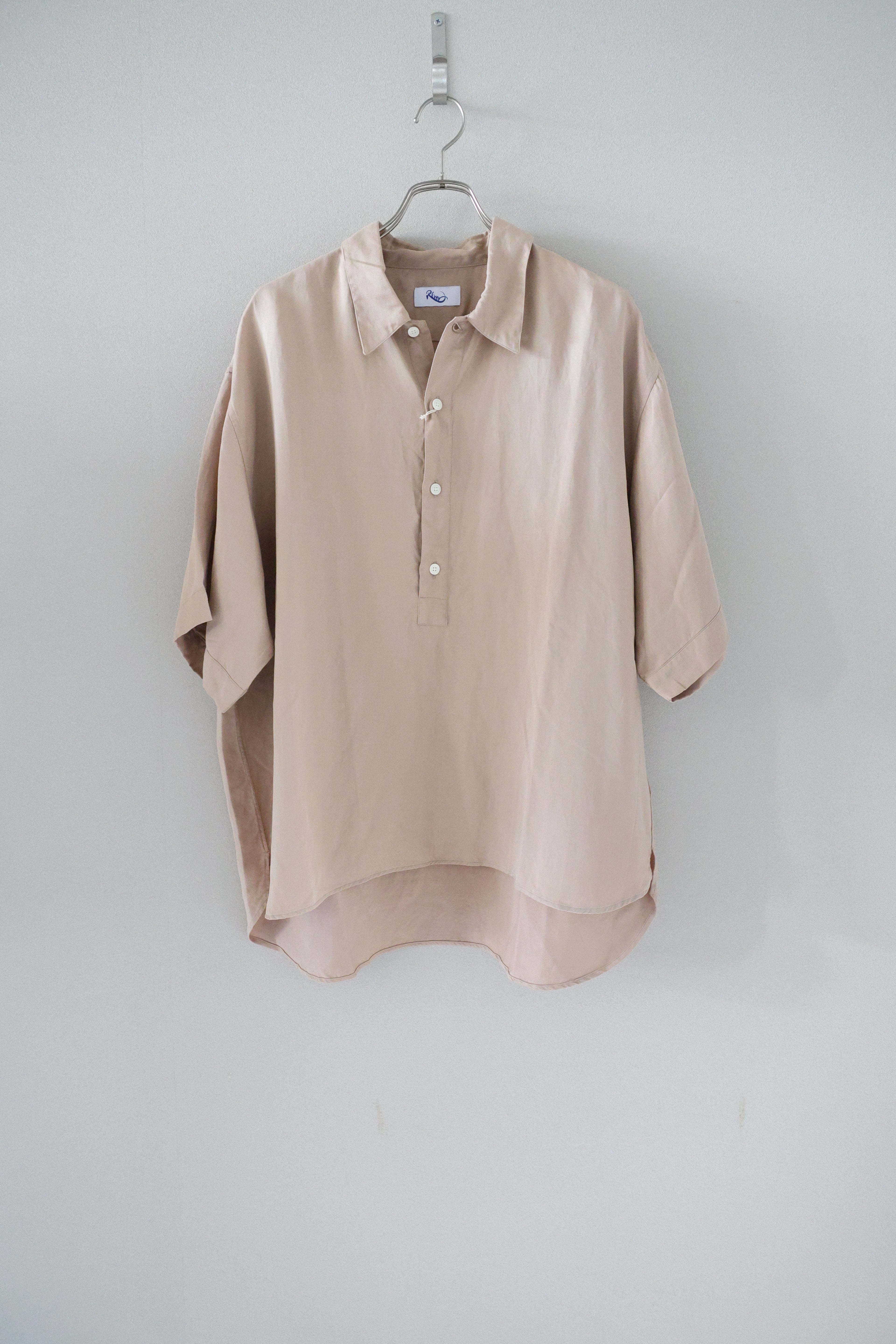 [River] PLAIN SHIRT S/S -BEIGE-