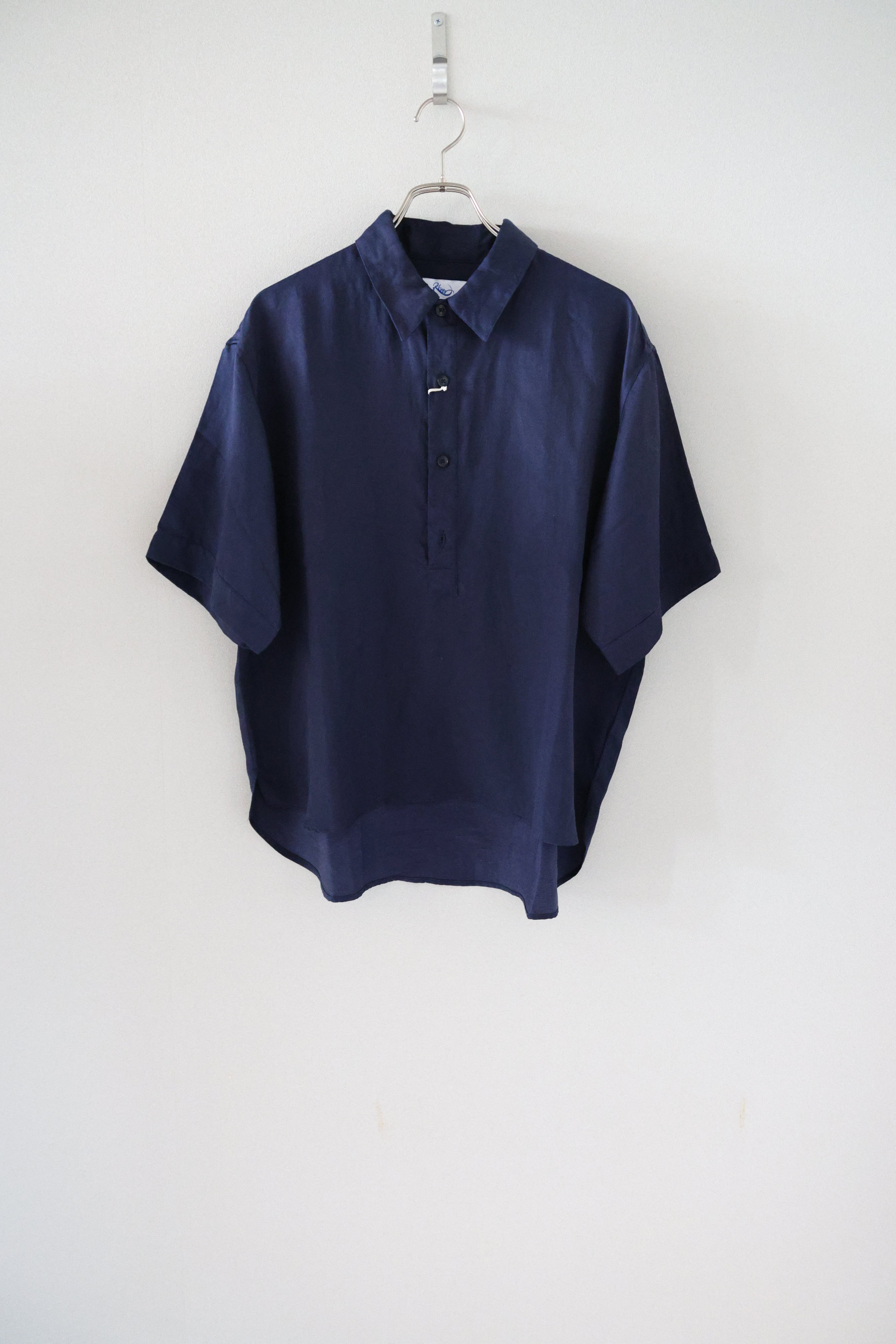 [River] PLAIN SHIRT S/S -DK.NAVY-