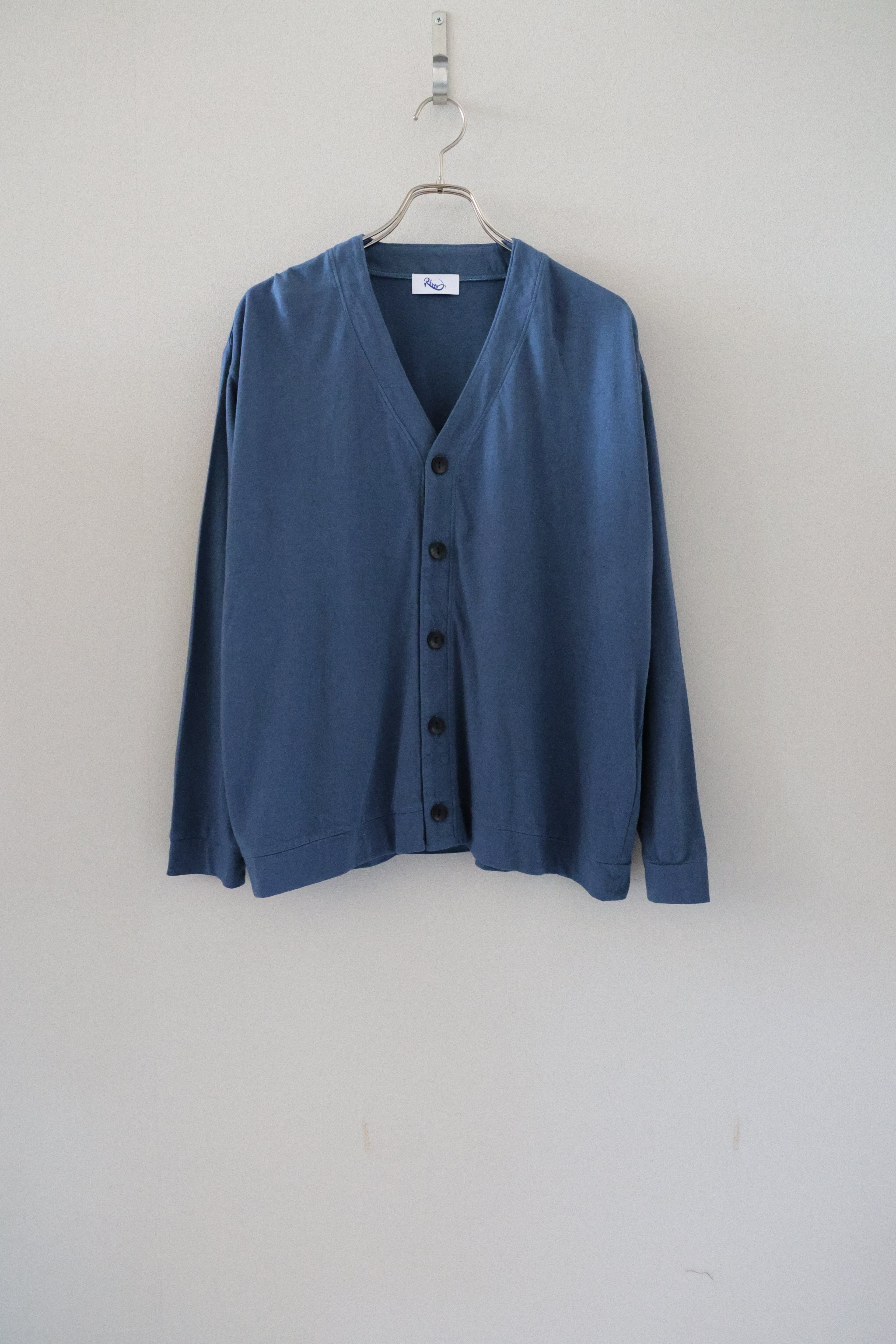 [River] COTTON×CASHMERE CARDIGAN　STEEL BLUE