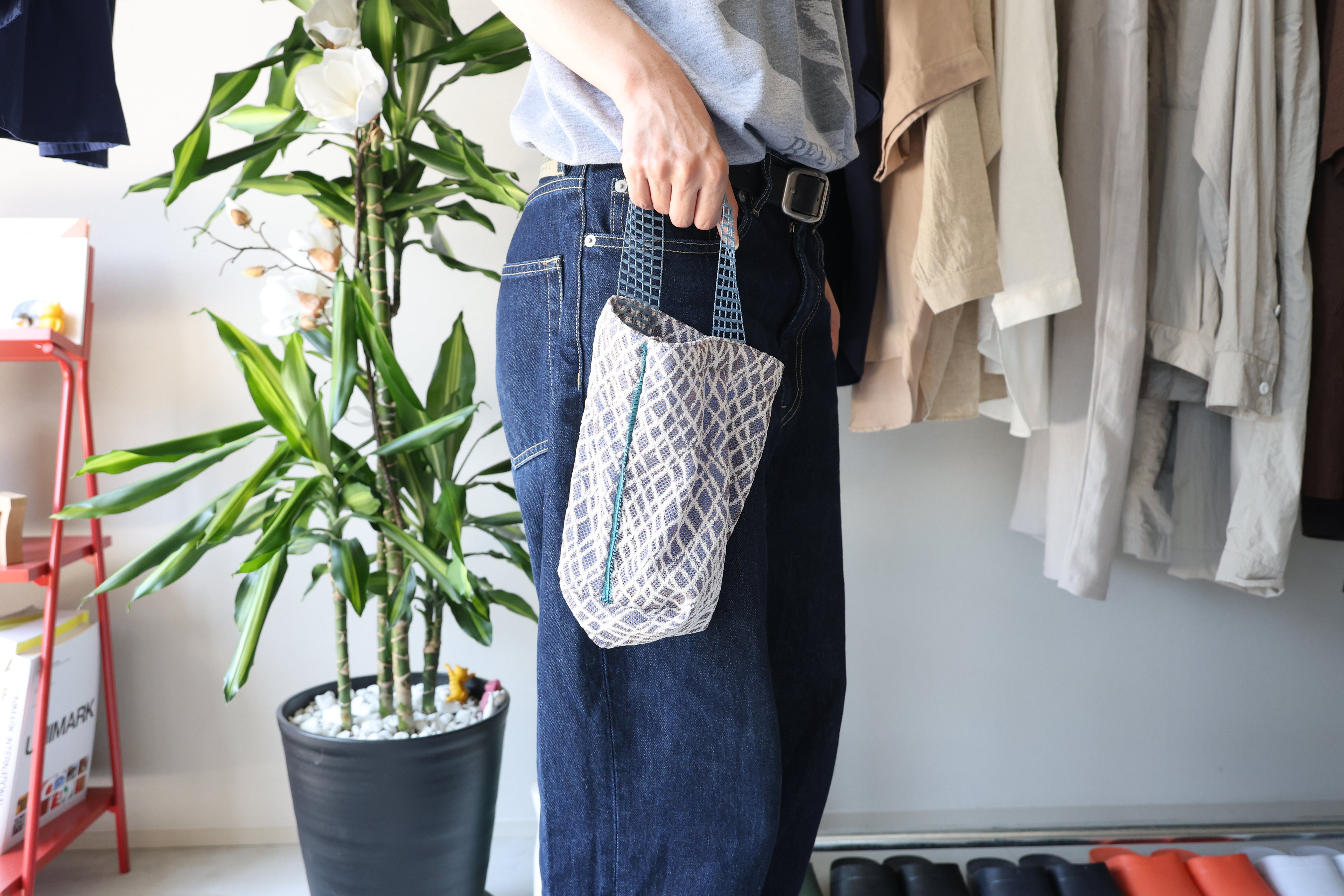 [BUILDING] FRINGE BUCKETBAG RUSSELL LACE -BLUE-