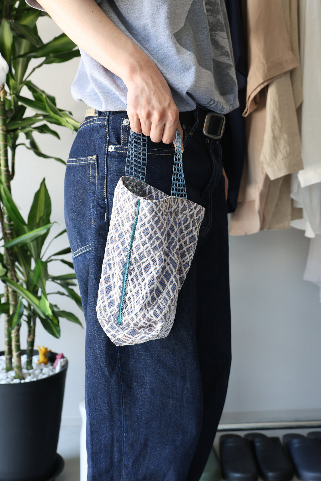 [BUILDING] FRINGE BUCKETBAG RUSSELL LACE -BLUE-