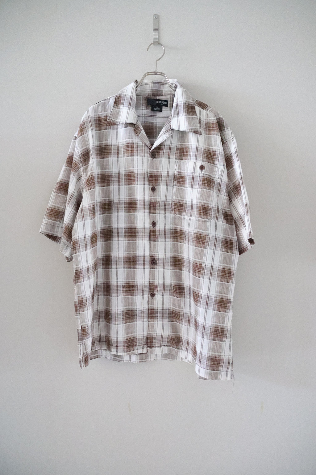 Open Collar Check Shirts S/S [USED]