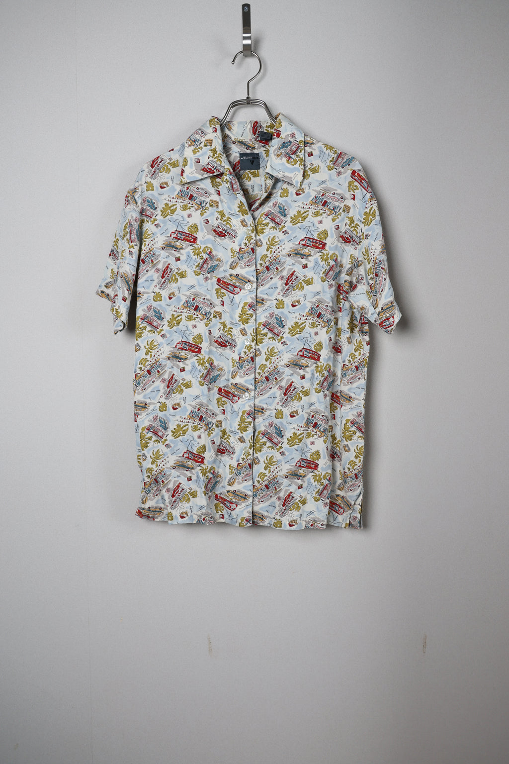 [Liz WEAR] Car Print Rayon Shirts S/S [USED]