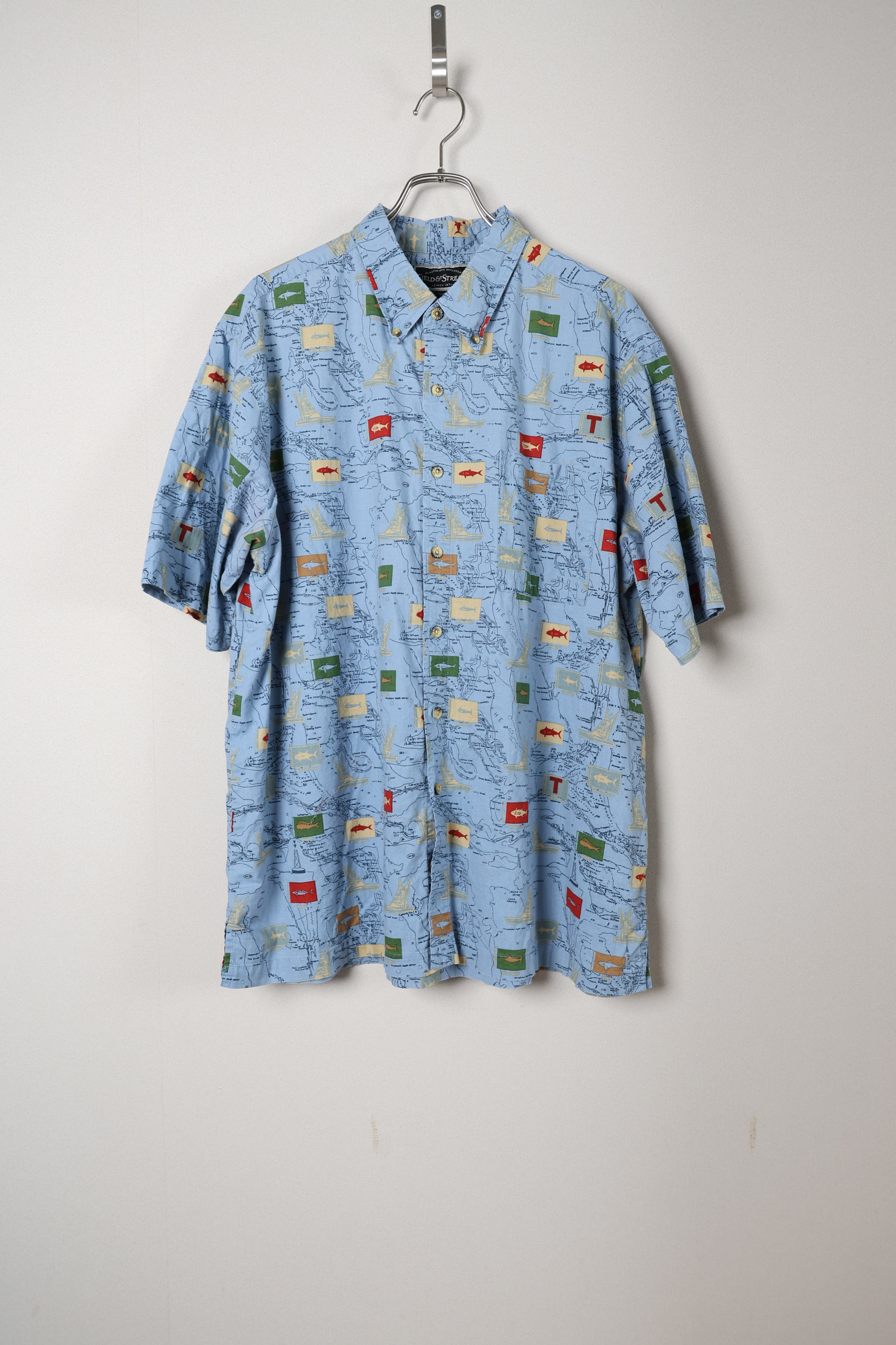[Field & Stream] Fish Pattern Shirts S/S [USED]
