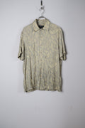 [JONES NEW YORK] Silk Rayon Leaf Pattern Shirts S/S [USED]