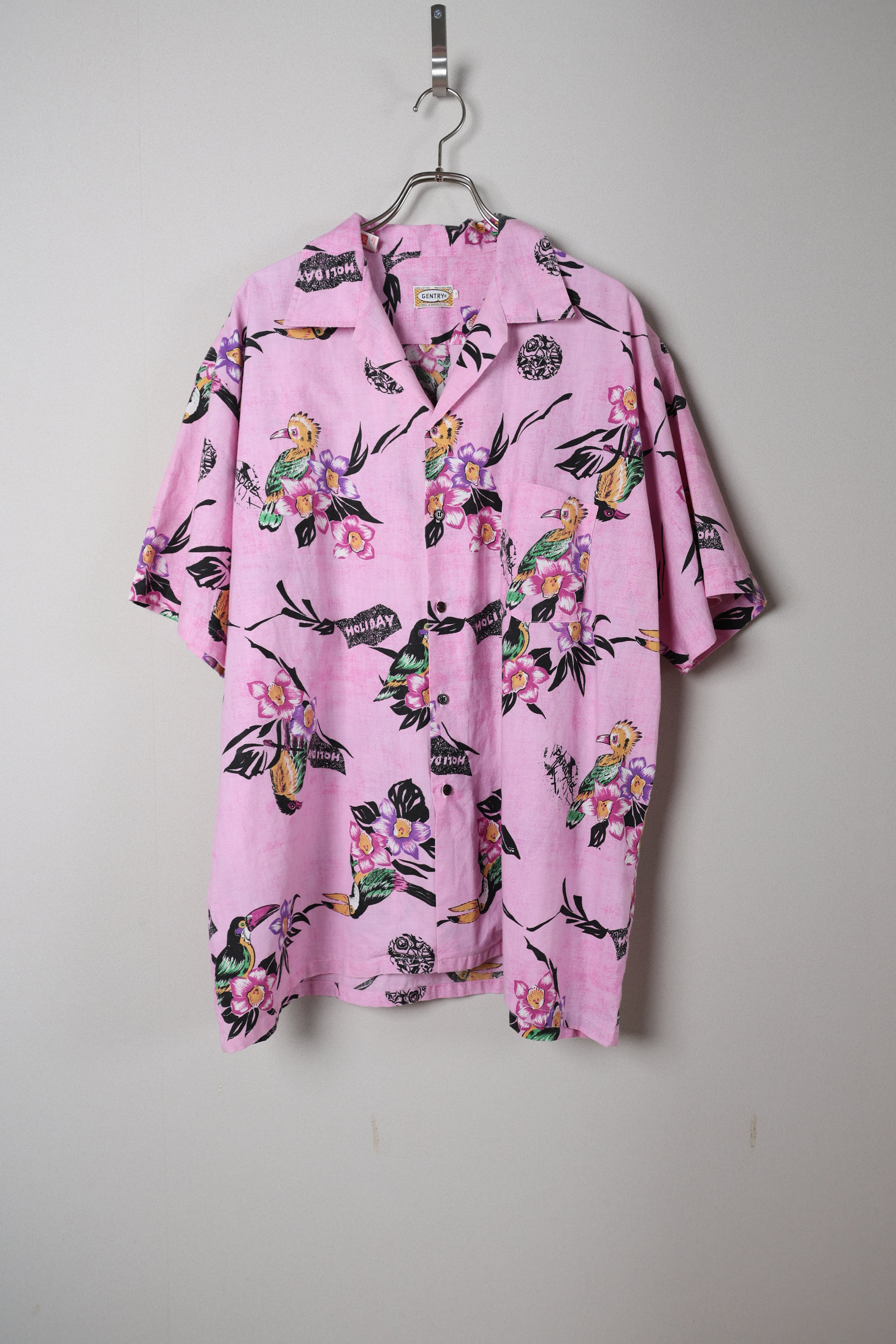[GENTLY] Pink Aloha Shirts S/S [USED]