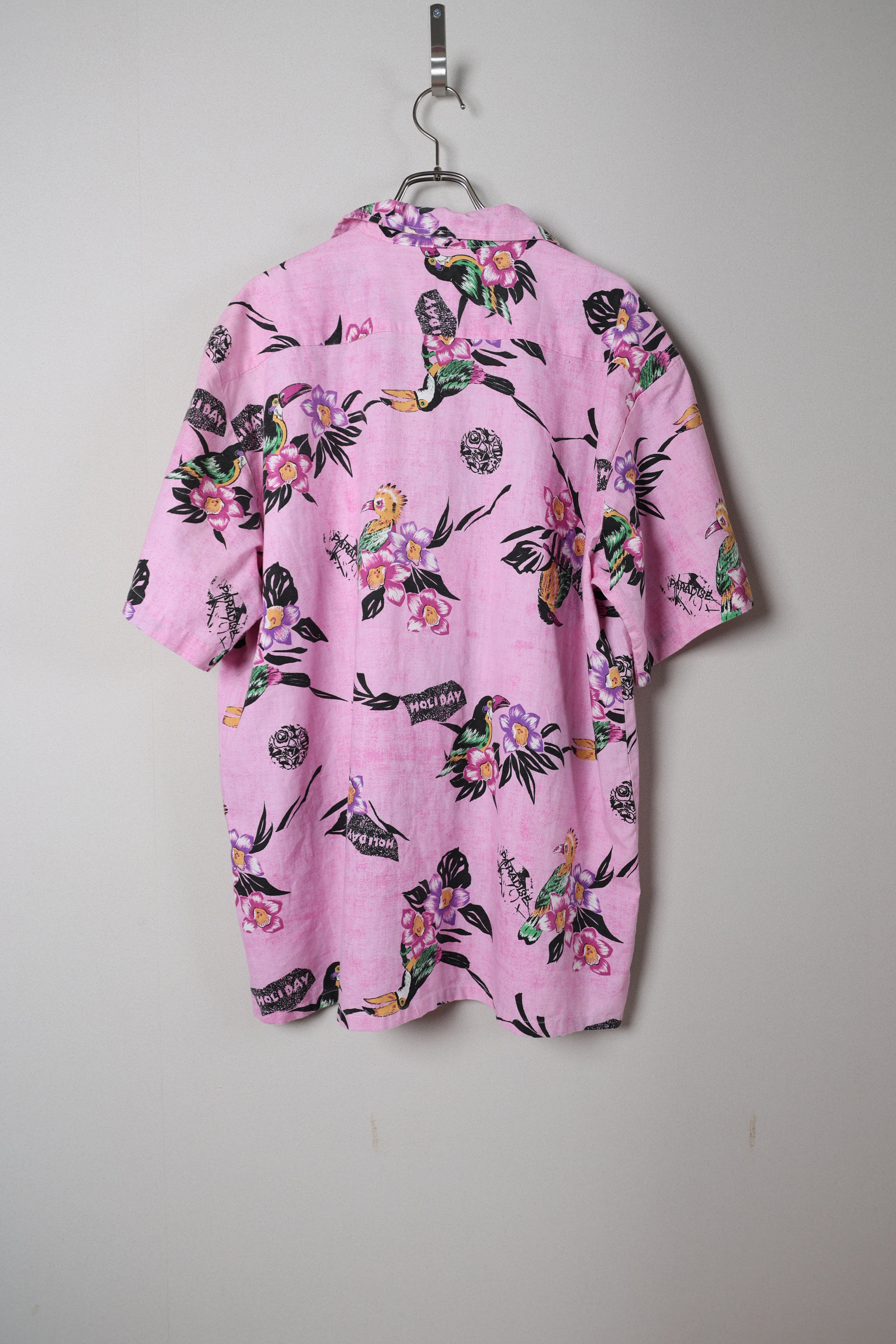 [GENTLY] Pink Aloha Shirts S/S [USED]