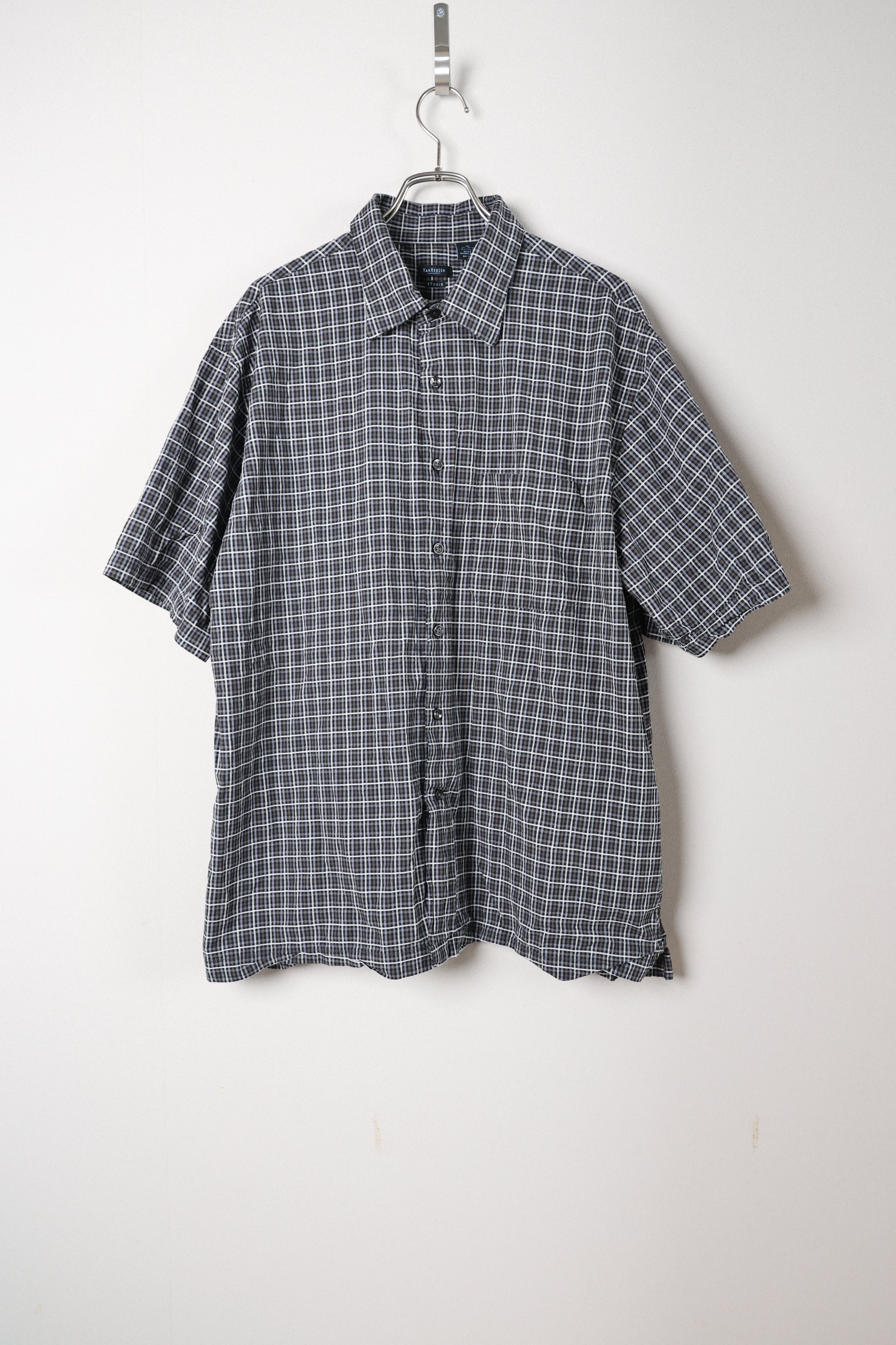 [VAN HEUSEN] Cotton Rayon Check Shirts S/S [USED]