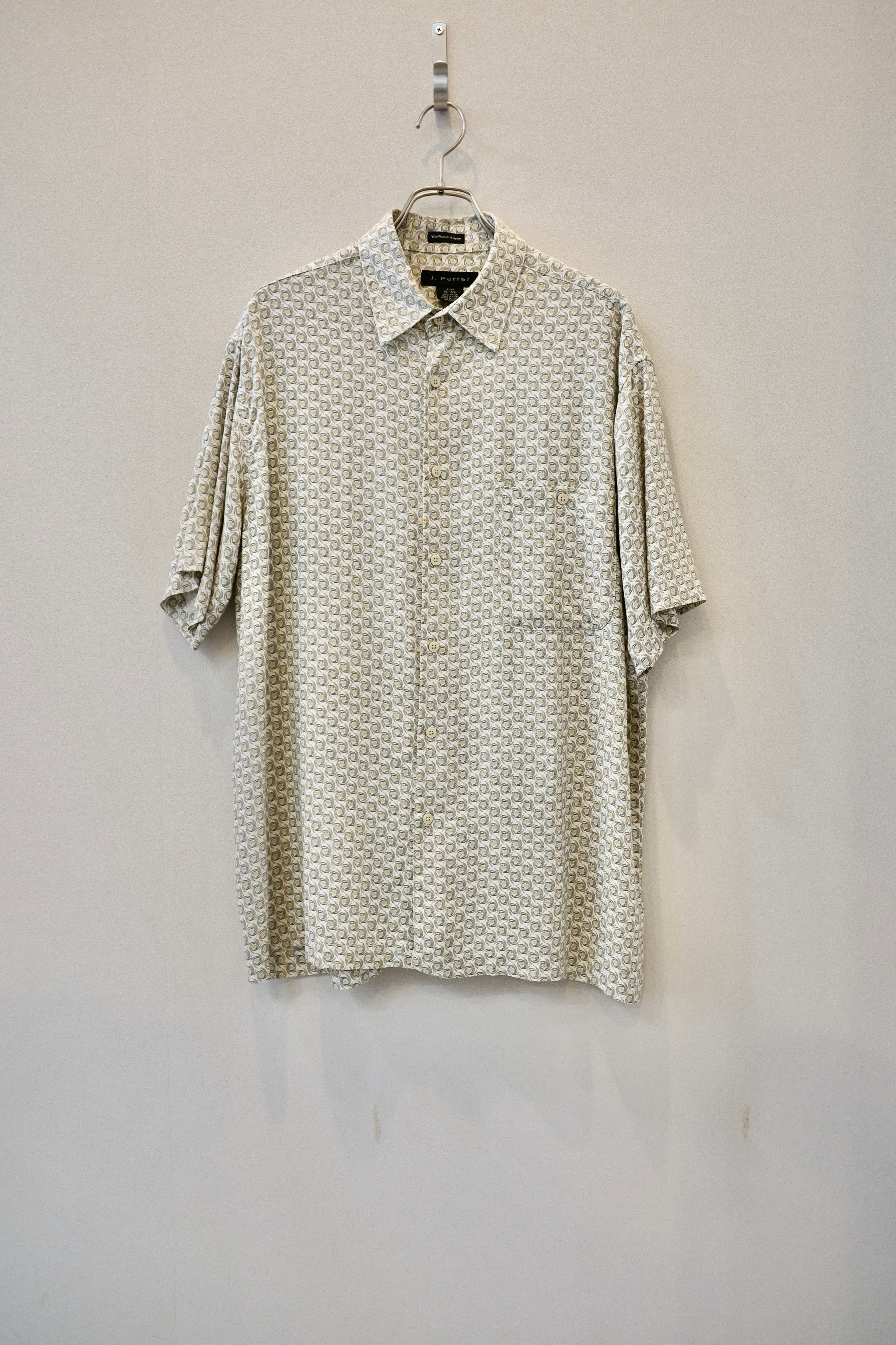 [J. Ferrar] Designed Pattern Rayon Shirts S/S [USED]
