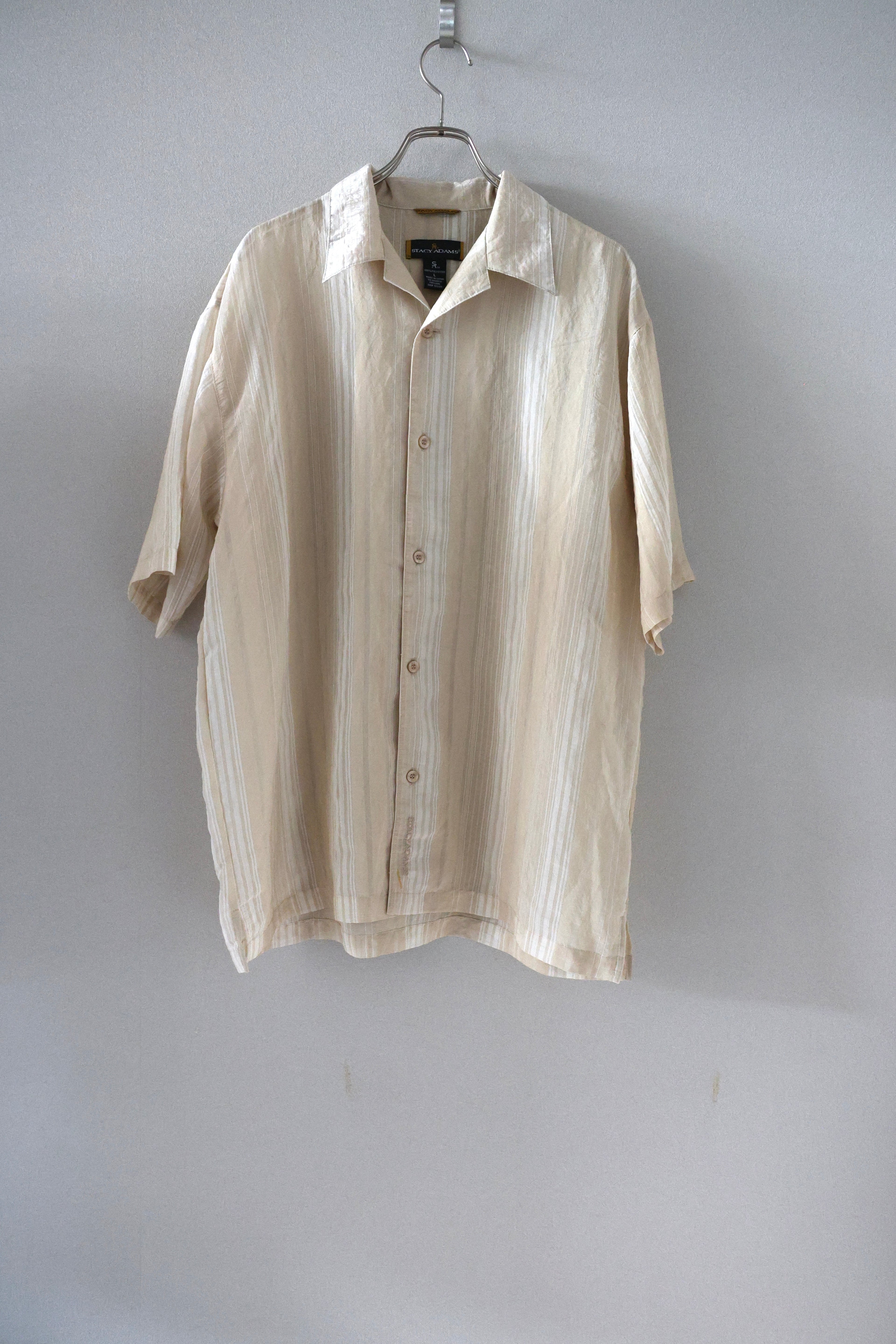[STACY ADAMS] See-through Open Collar Shirts S/S [USED]
