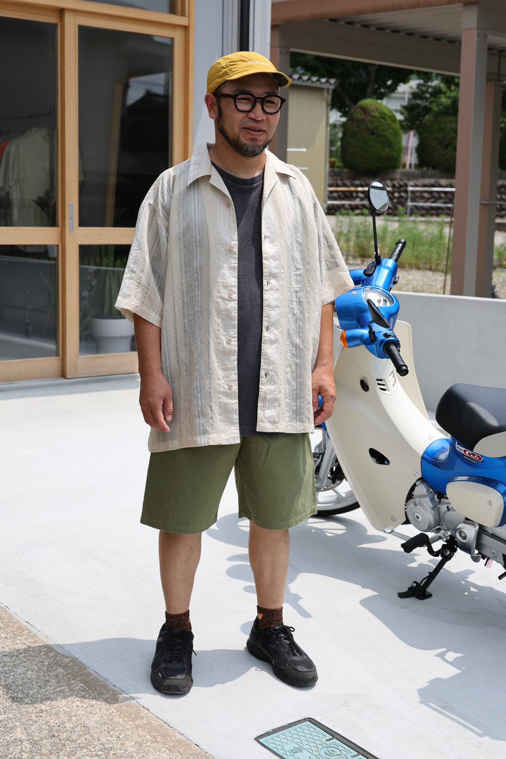 [STACY ADAMS] See-through Open Collar Shirts S/S [USED]