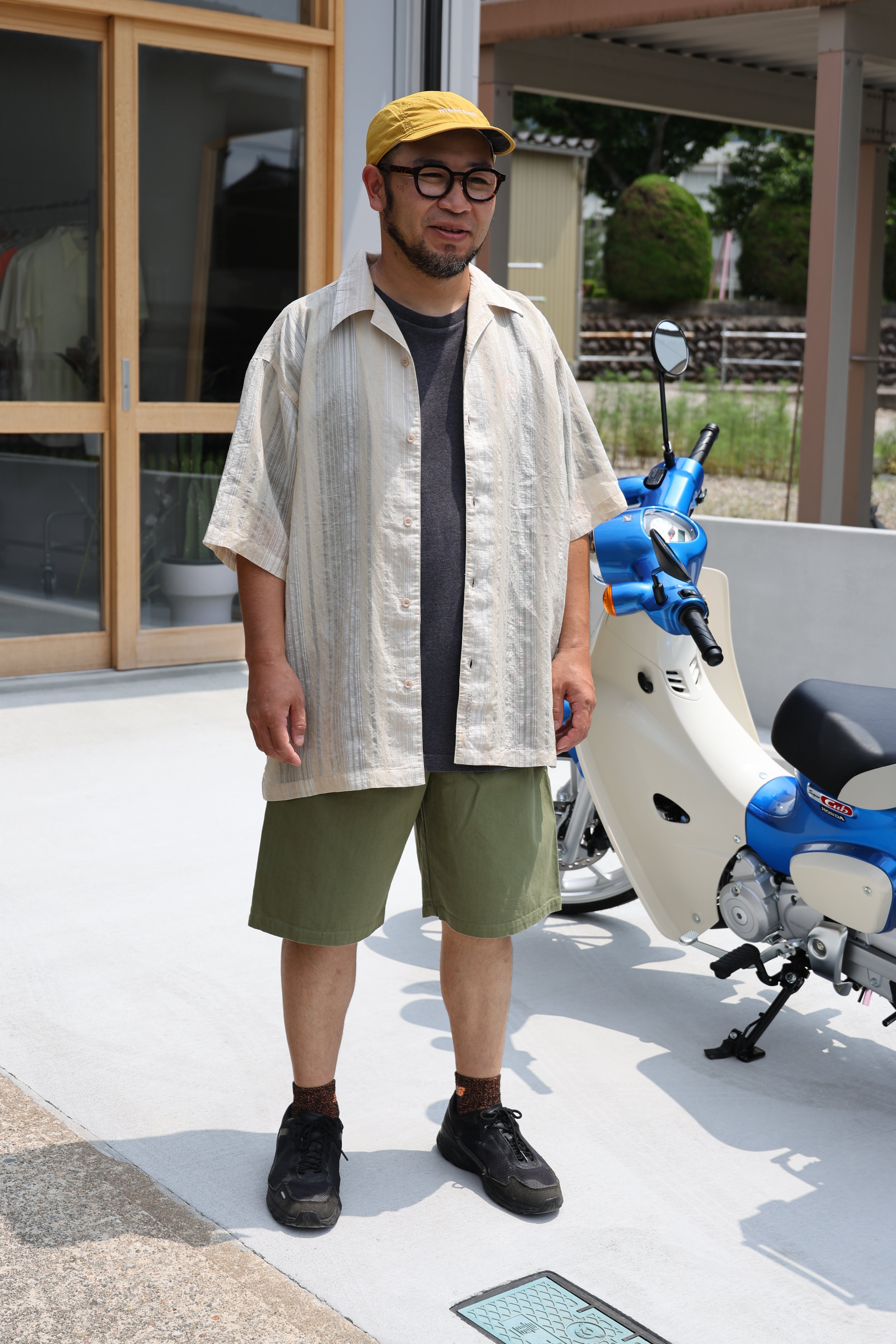 [STACY ADAMS] See-through Open Collar Shirts S/S [USED]