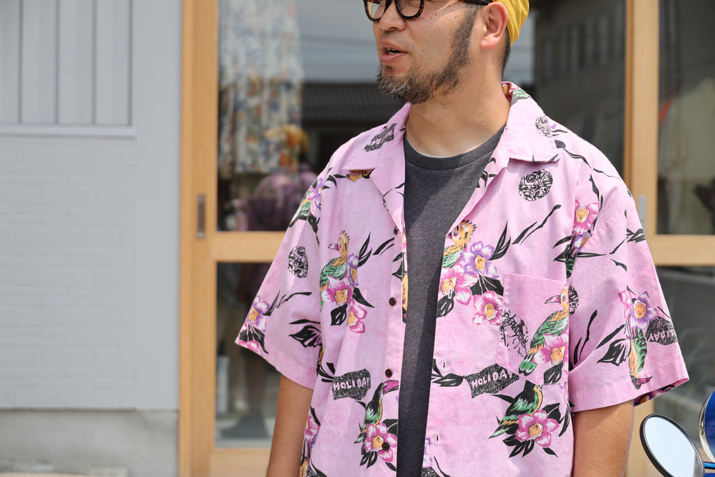 [GENTLY] Pink Aloha Shirts S/S [USED]