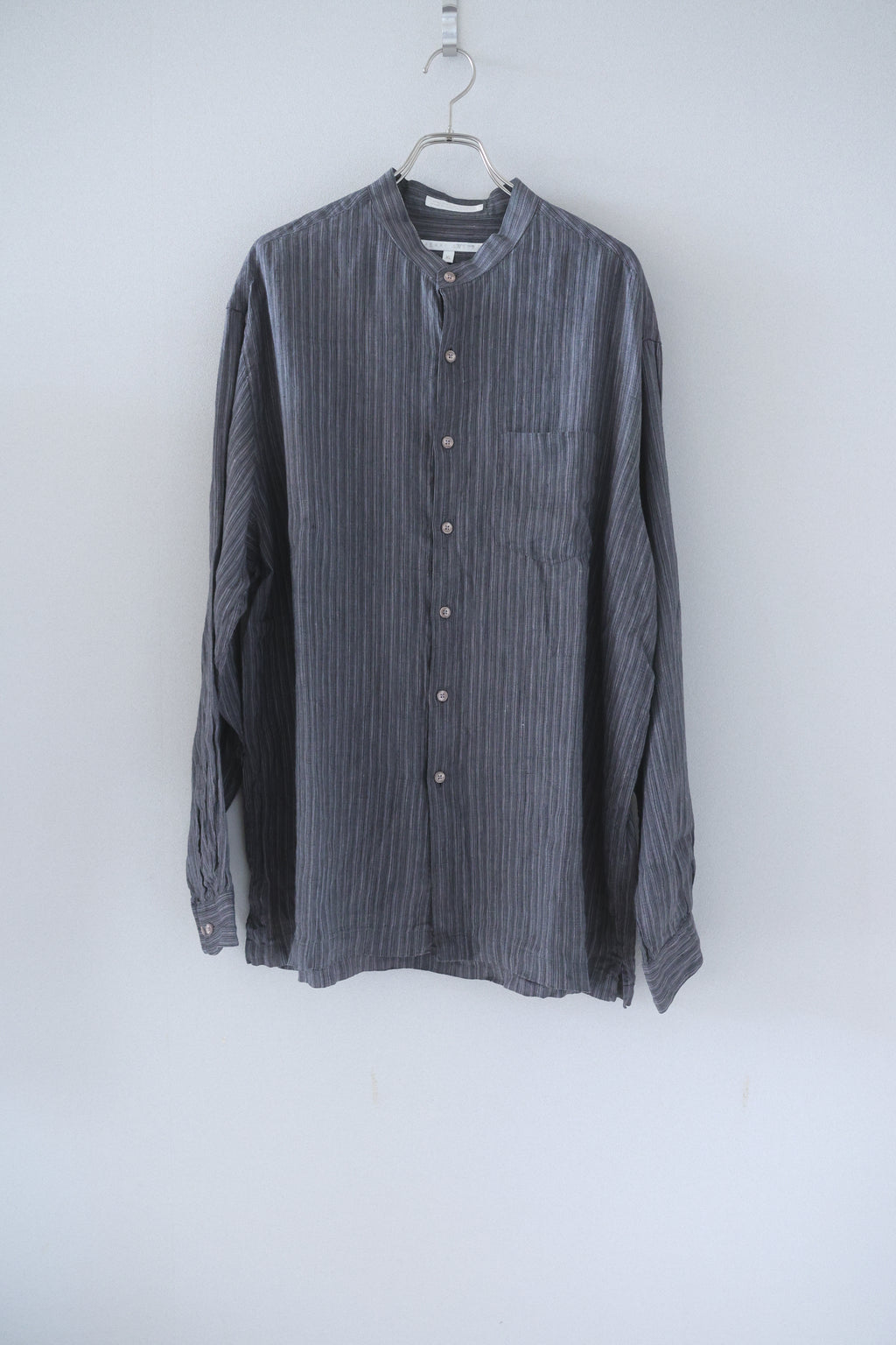 [PERRY ELLUS] Linen Banded Collar Shirts L/S [USED]