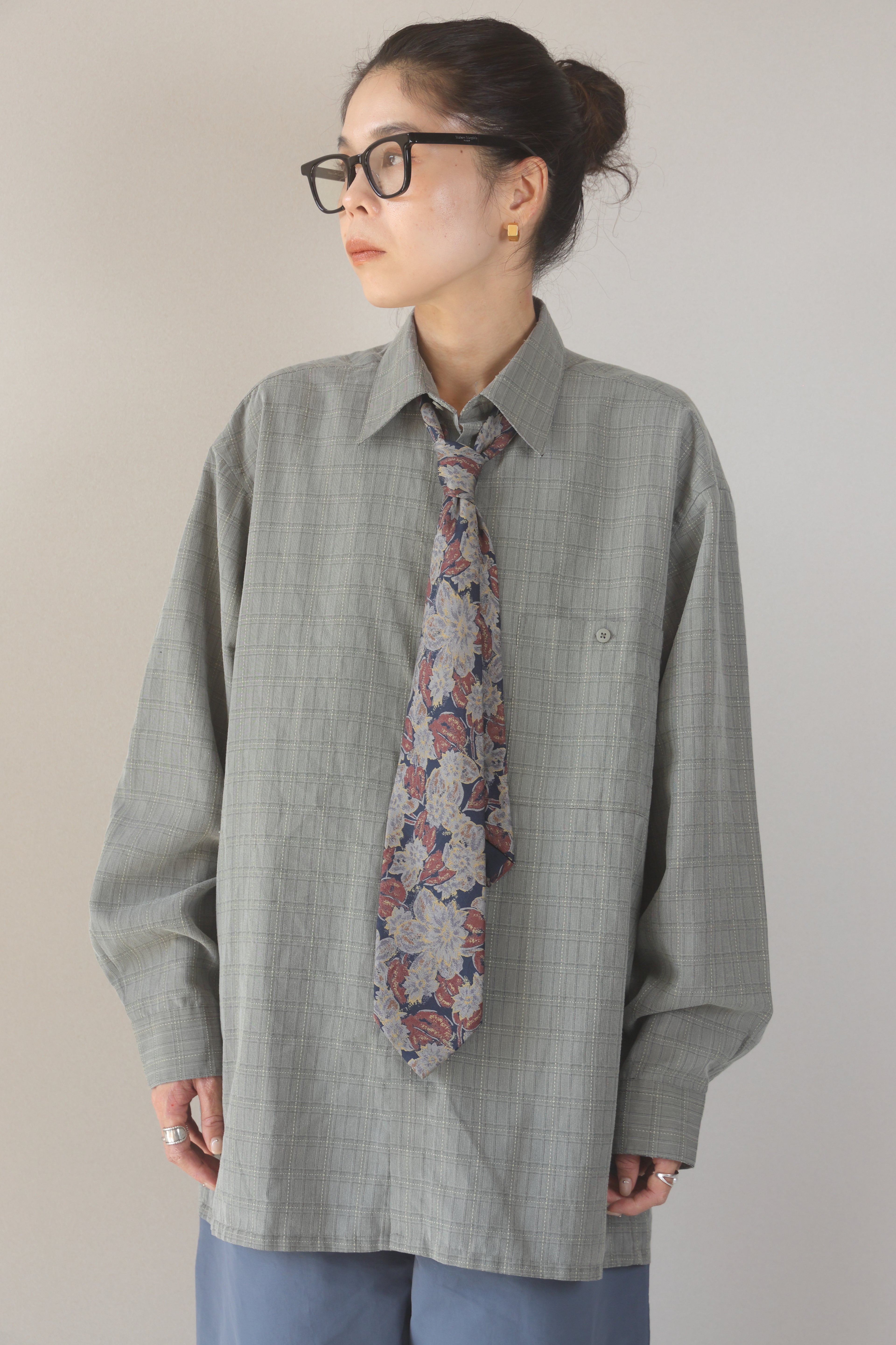 [pierre cardin] Rayon Check Shirts L/S [USED]